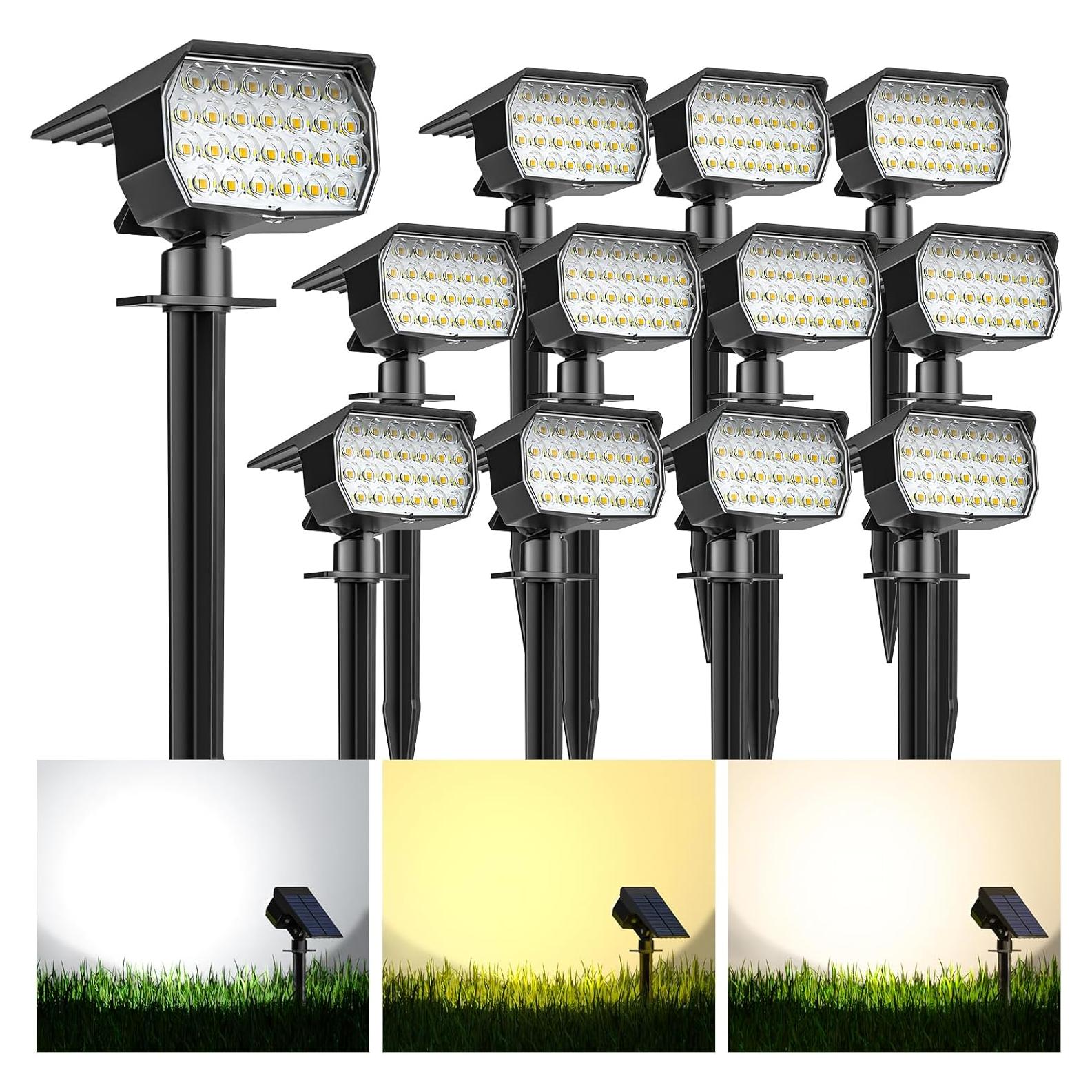 Luces Solares Kipeini 12 Paquete 52 LED IP65 Jardín