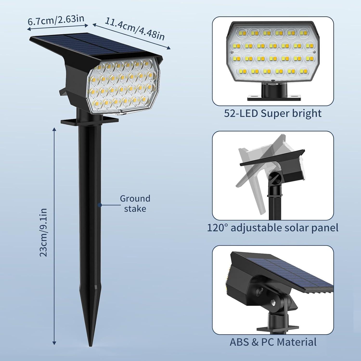 Luces Solares Kipeini 12 Paquete 52 LED IP65 Jardín