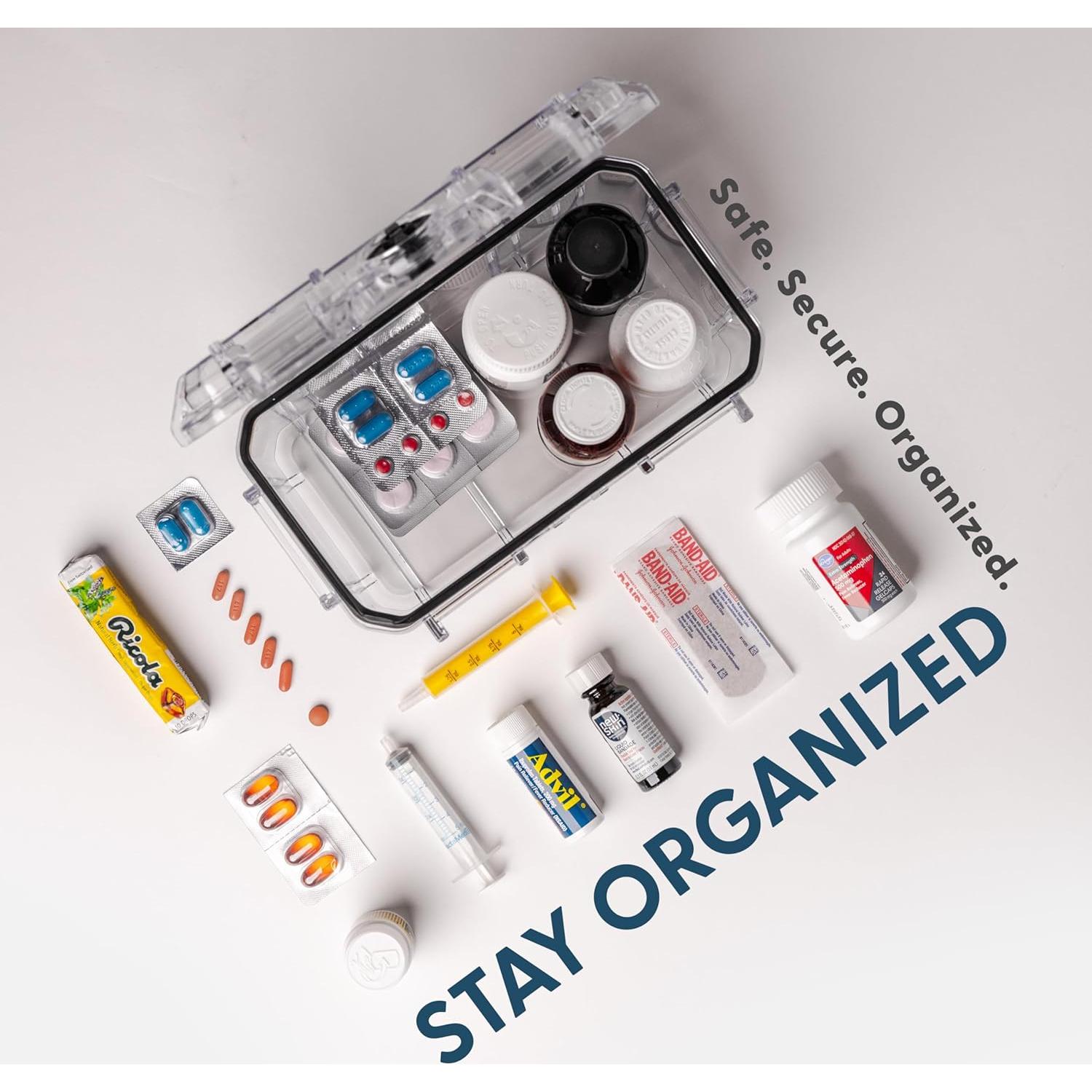 Caja de Almacenamiento de Medicamentos Evergreen MedSafe 23.9x14.7cm