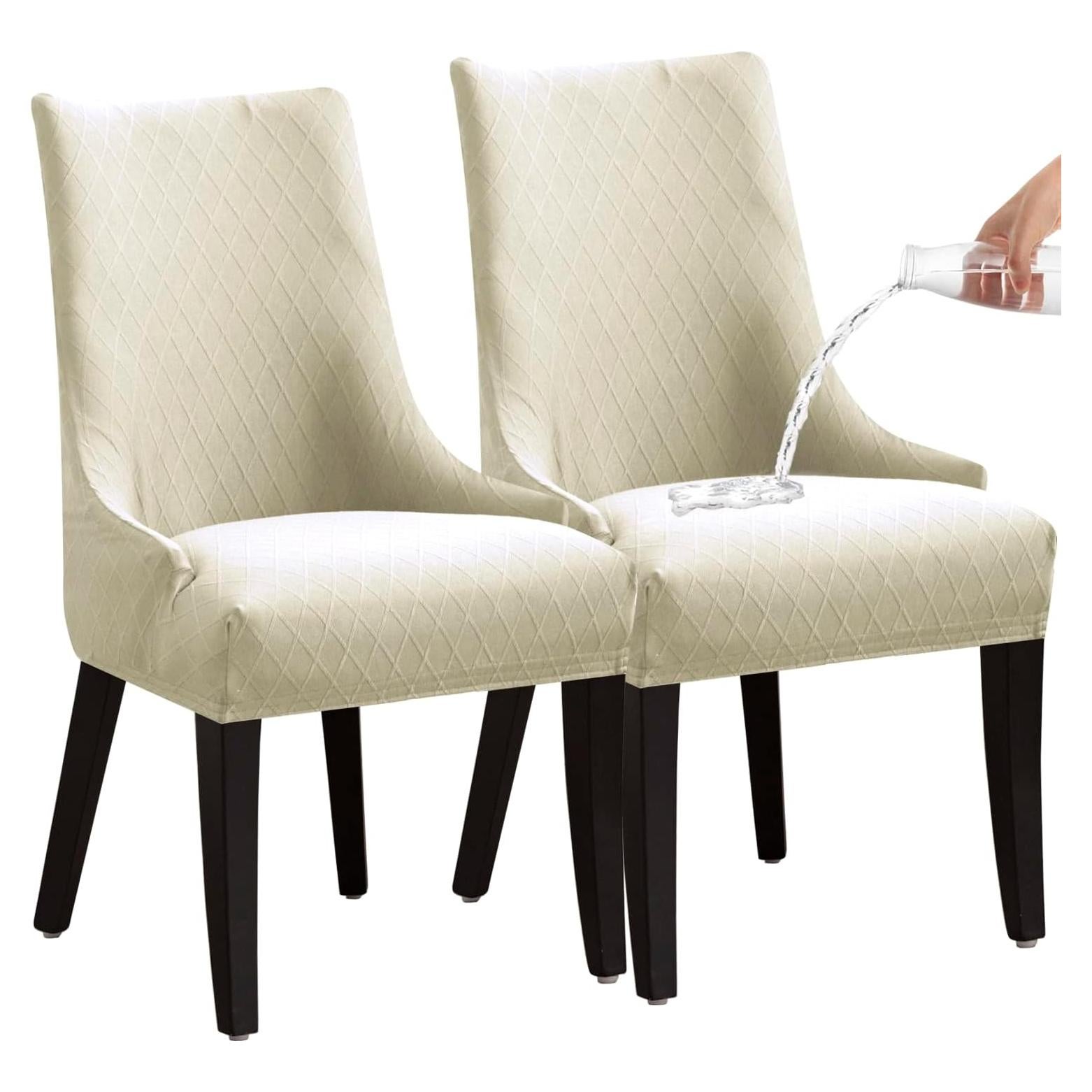 Fundas para Sillas KELUINA Juego de 2 Beige Geométrico