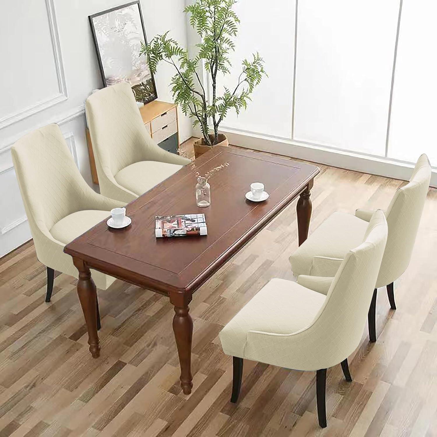 Fundas para Sillas KELUINA Juego de 2 Beige Geométrico