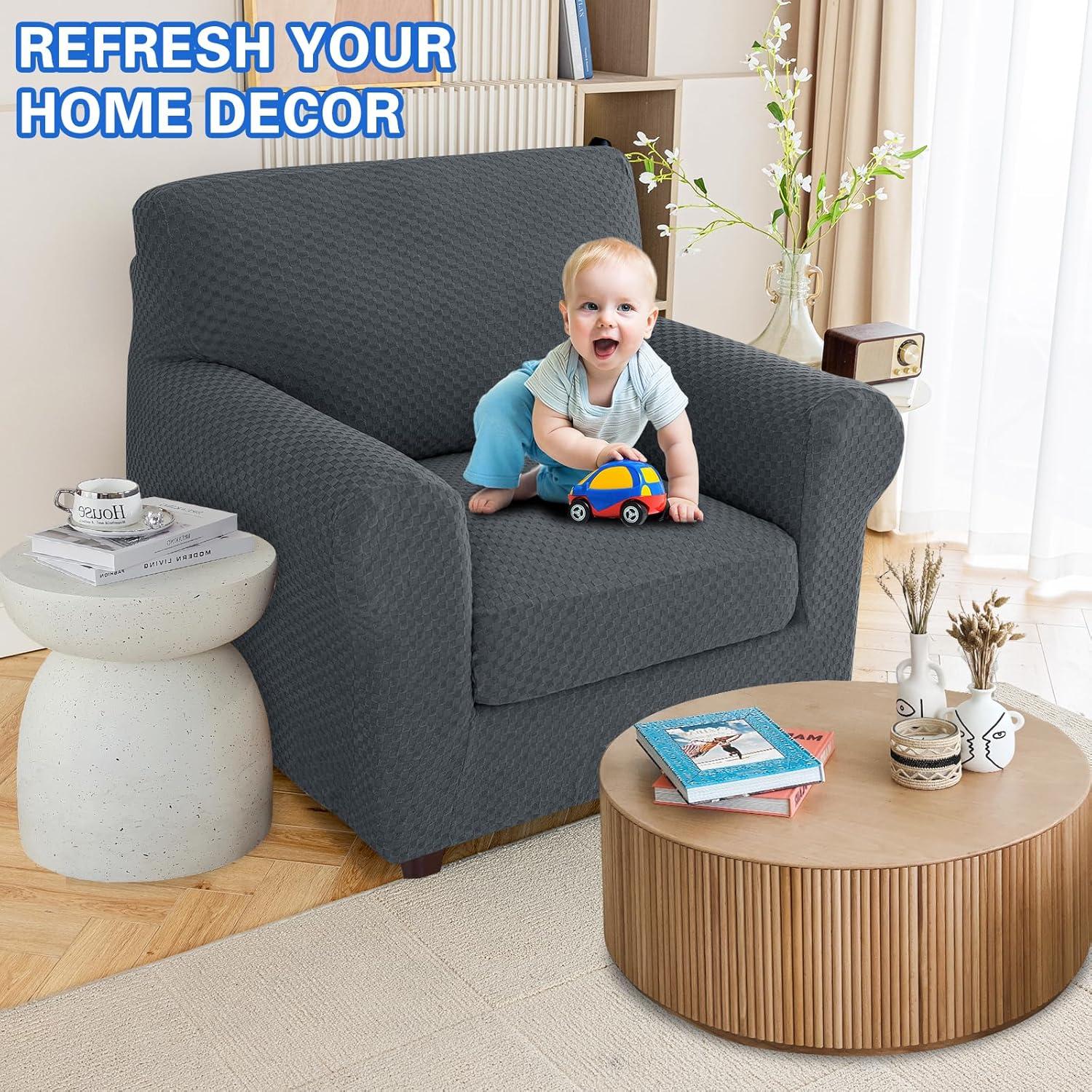 Funda de Silla MAXIJIN Jacquard 2 Piezas Antideslizante