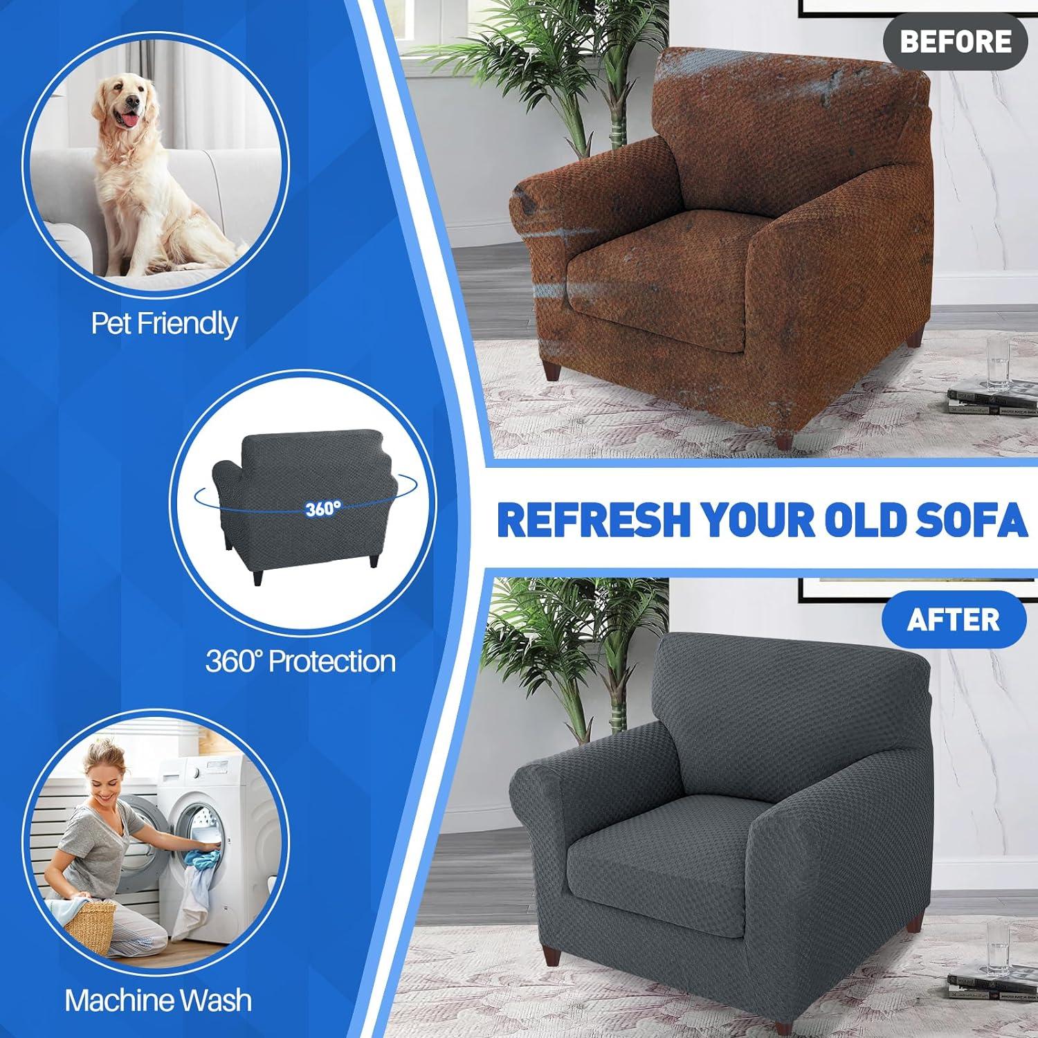 Funda de Silla MAXIJIN Jacquard 2 Piezas Antideslizante