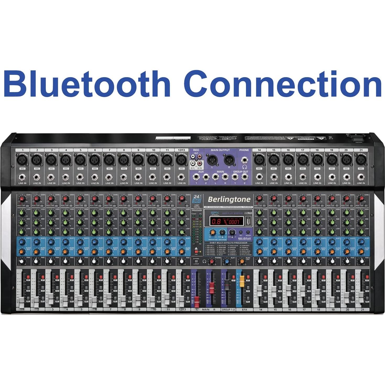 Mezclador de Audio Bluetooth Berlingtone BR-20MX 20 Canales