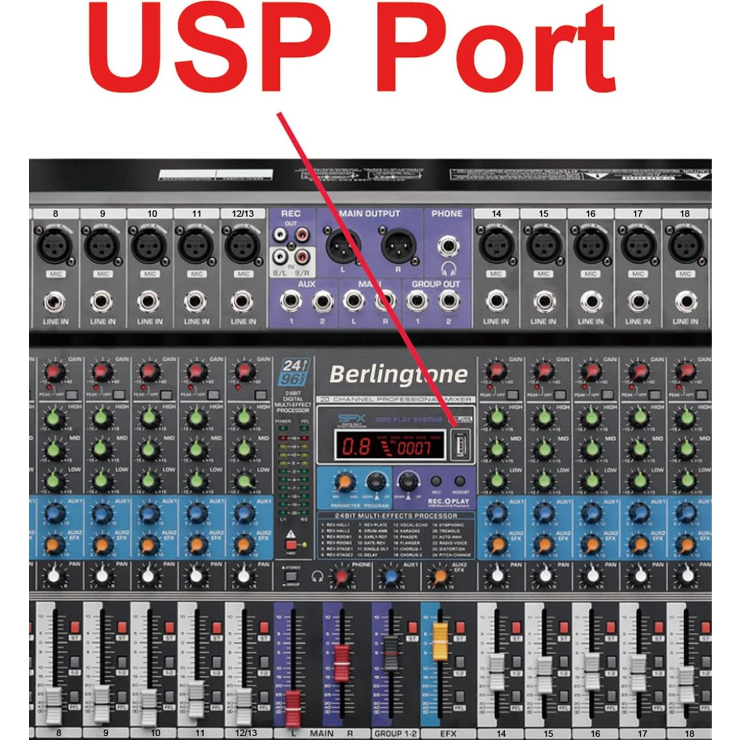 Mezclador de Audio Bluetooth Berlingtone BR-20MX 20 Canales