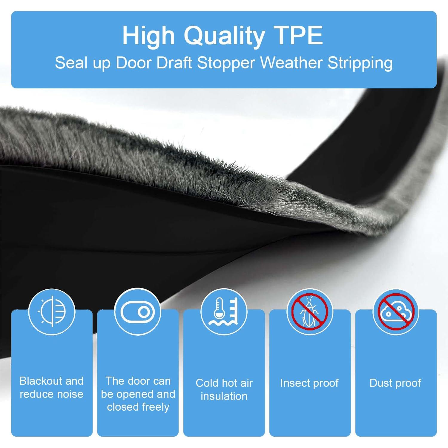 Tapón de Corrientes de Aire para Puerta Negro 5.08 cm x 99 cm