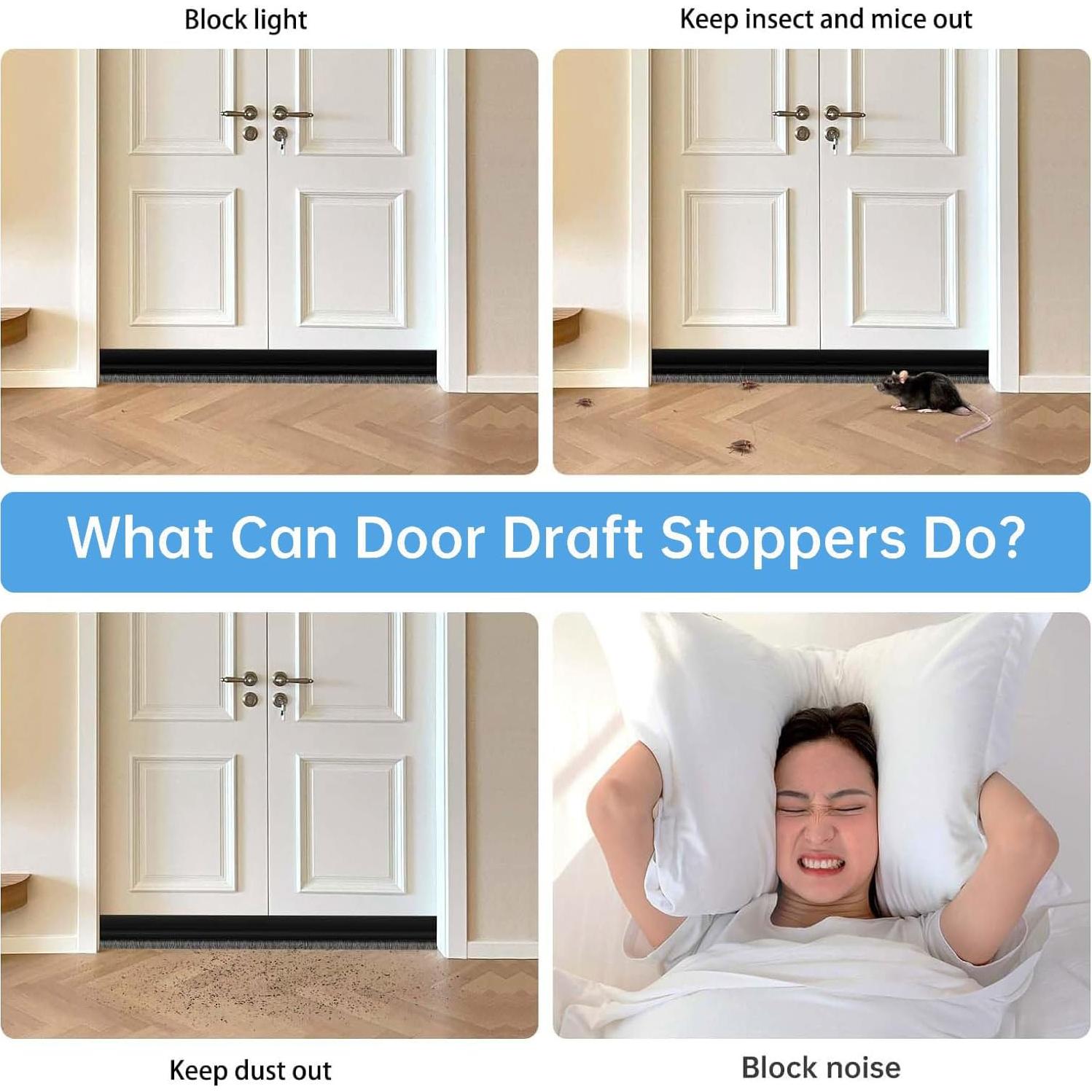 Tapón de Corrientes de Aire para Puerta Negro 5.08 cm x 99 cm