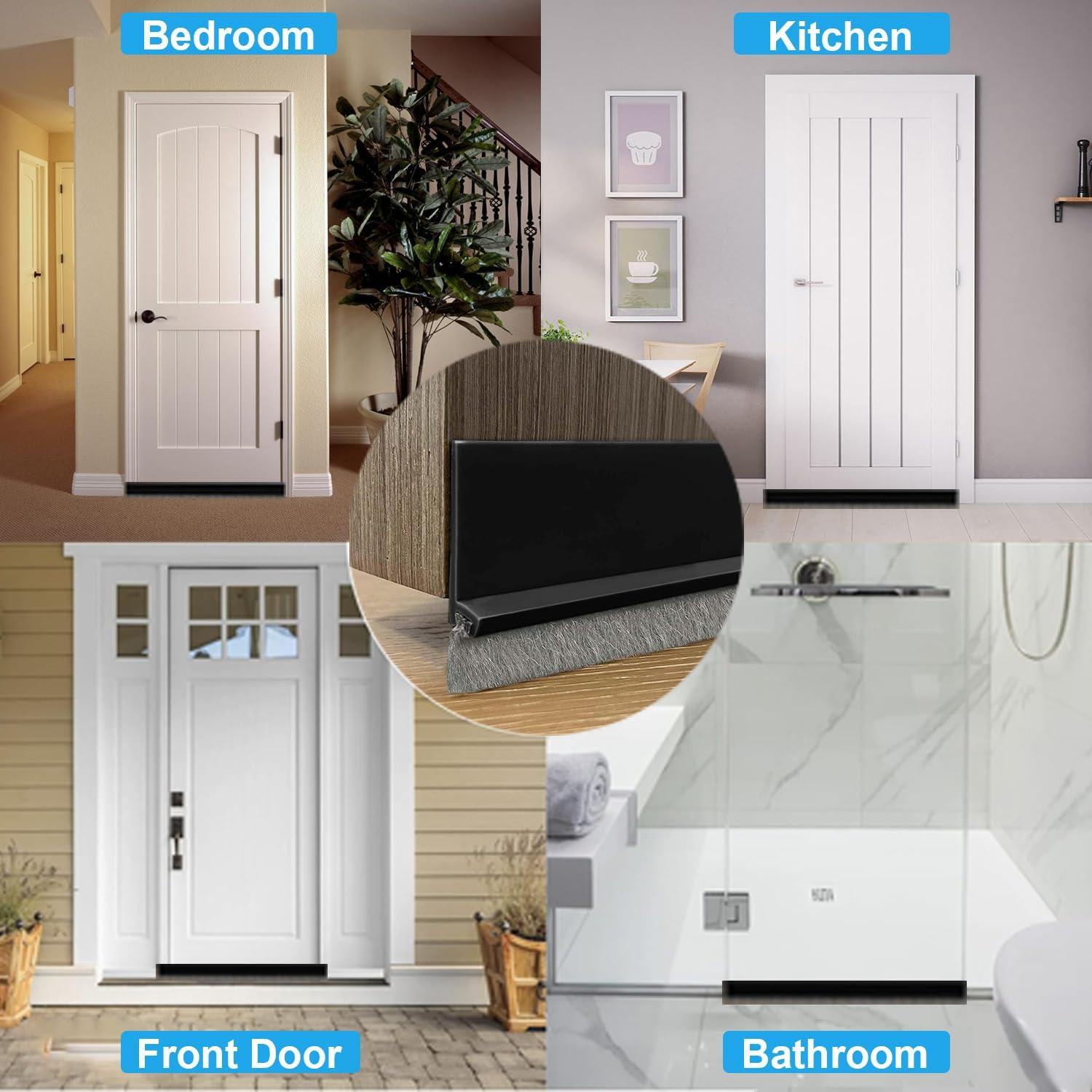 Tapón de Corrientes de Aire para Puerta Negro 5.08 cm x 99 cm