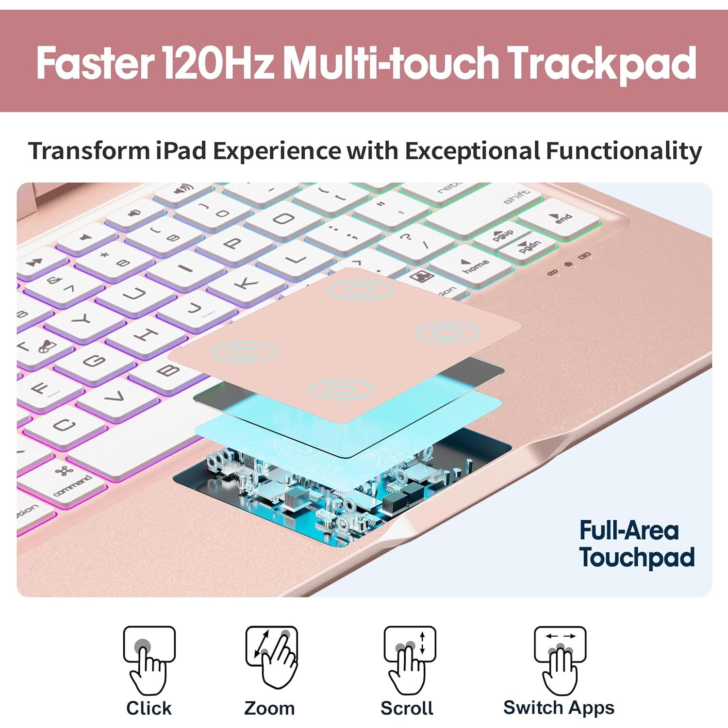 Funda Teclado BABG para iPad 10.2"/10.5" Oro Rosa