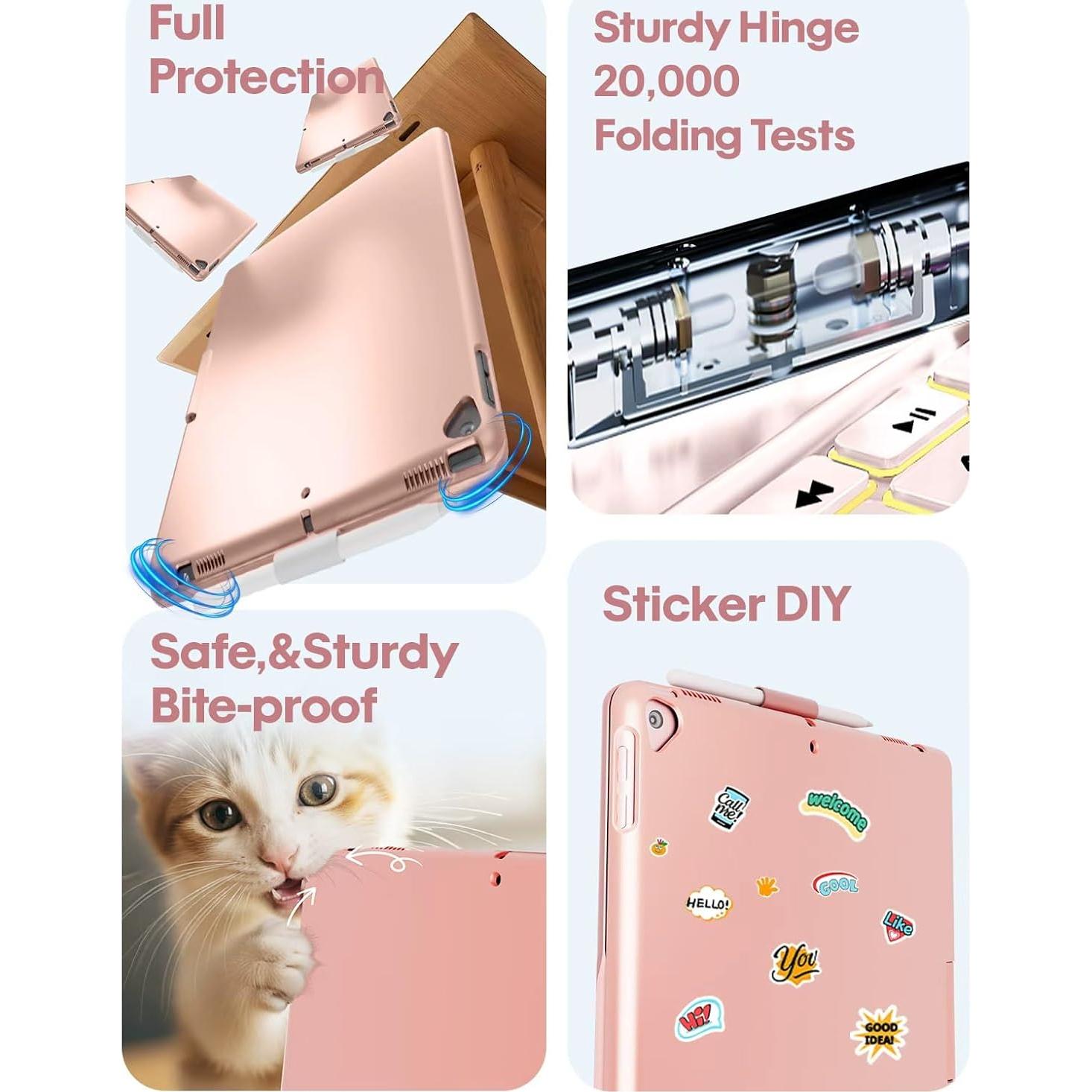 Funda Teclado BABG para iPad 10.2"/10.5" Oro Rosa