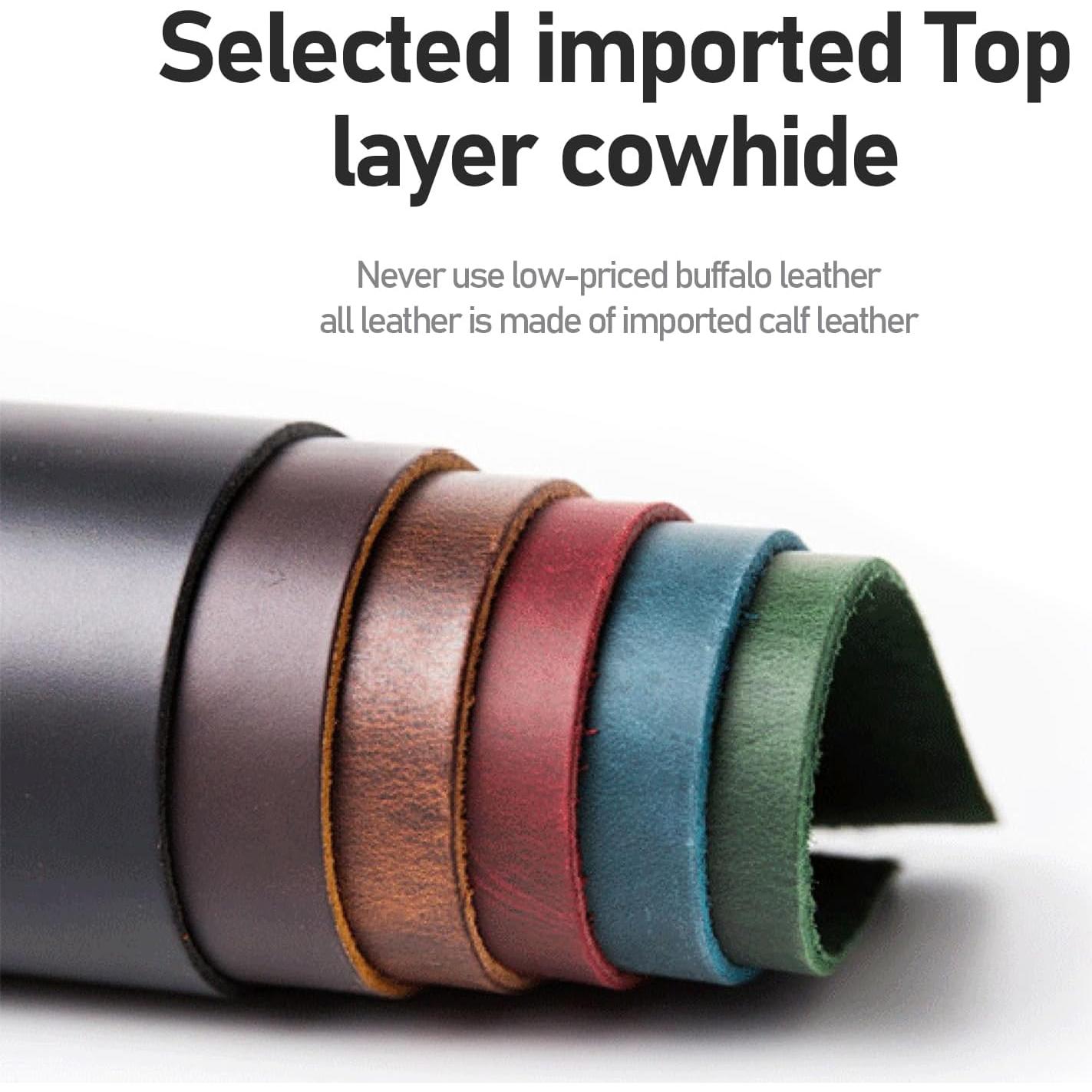 Soporte de cuero genuino para Airtag MAILADA - Marrón