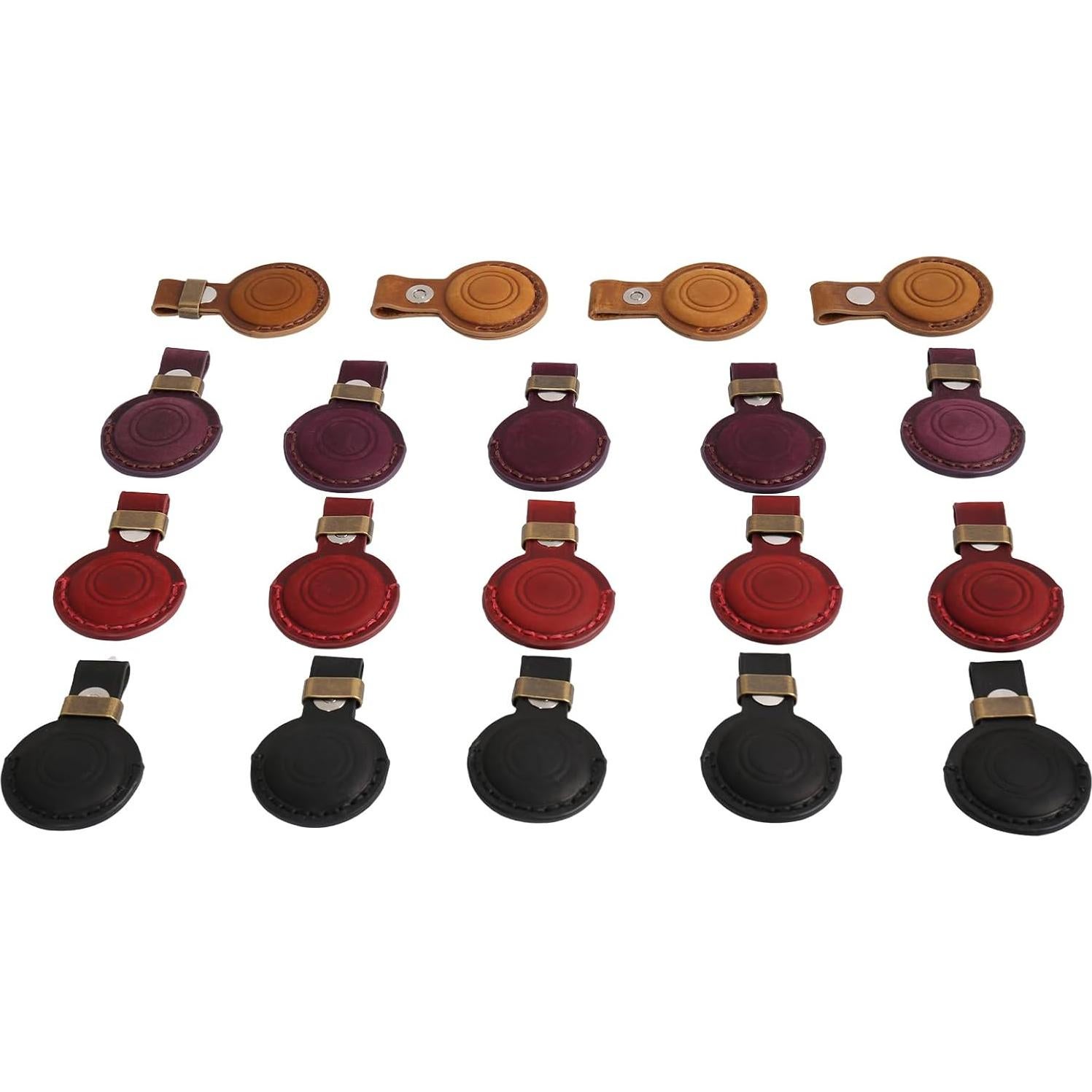 Soporte de cuero genuino para Airtag MAILADA - Marrón