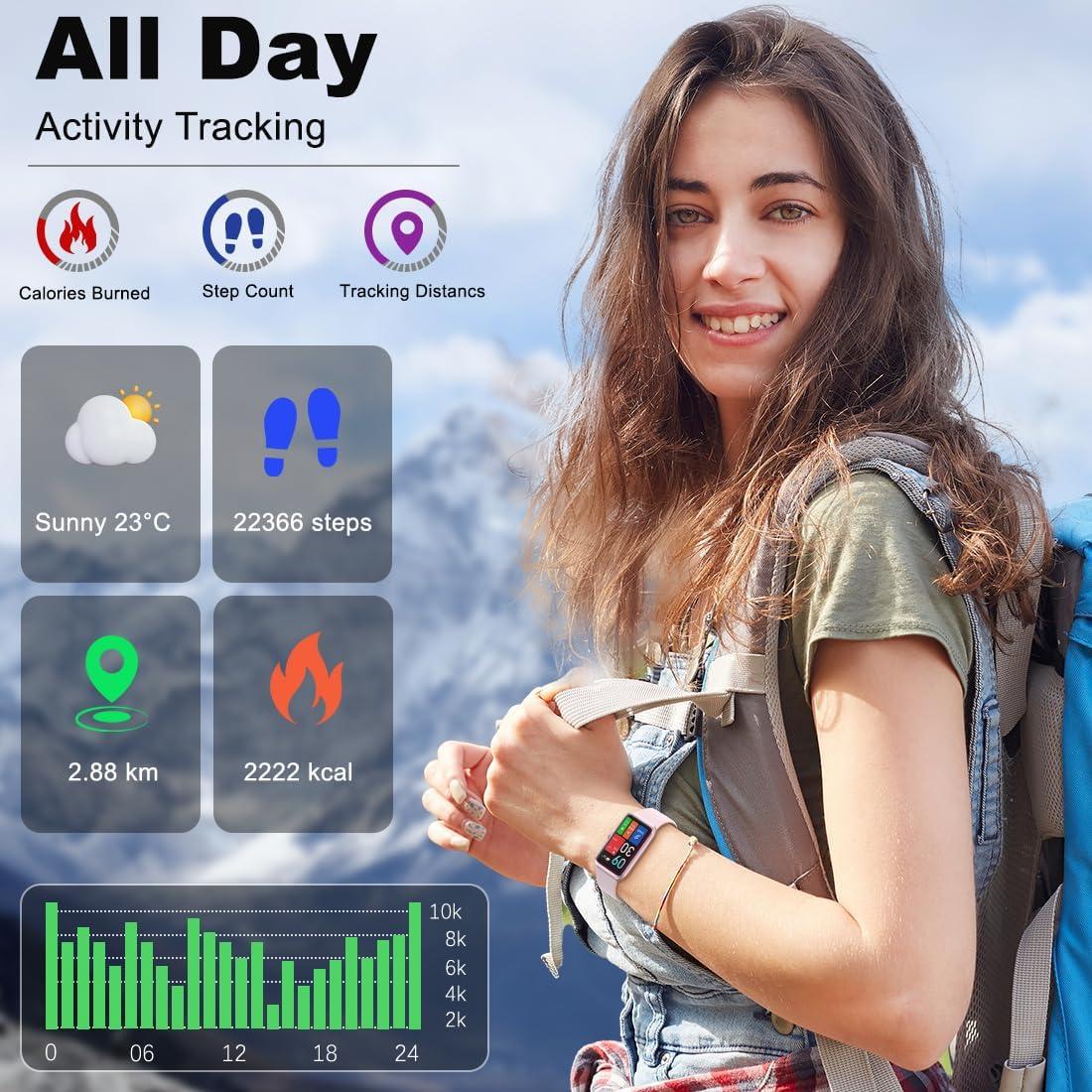 Rastreador de Fitness Auxiou 1.47" Salud 24/7 Monitoreo