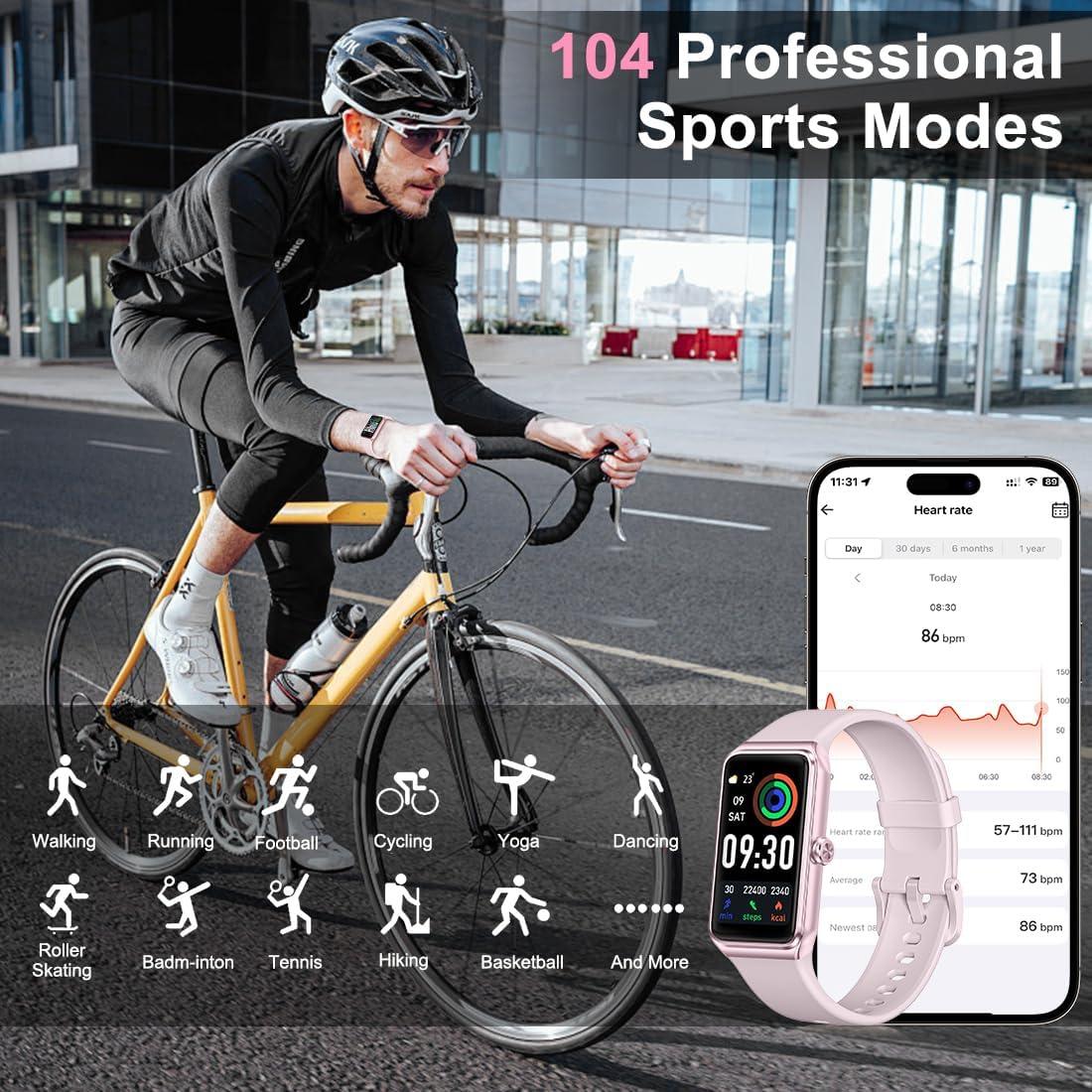 Rastreador de Fitness Auxiou 1.47" Salud 24/7 Monitoreo