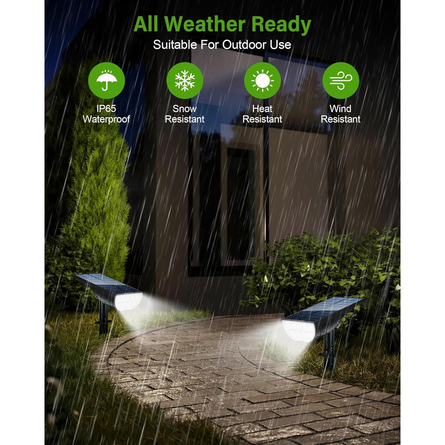 Luces Solares ZOOKKI 4 Paquete IP65 Jardín Exterior