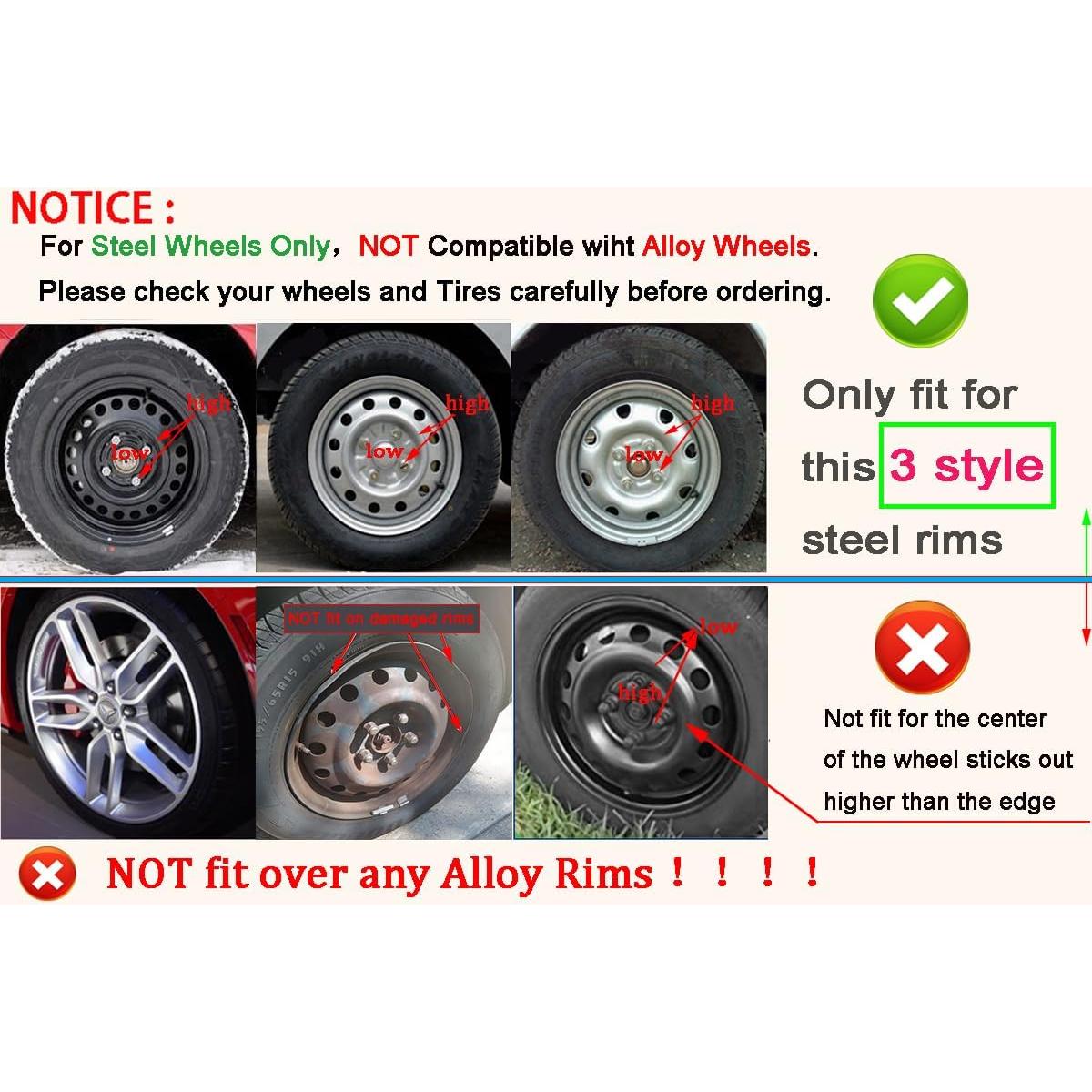 Cubierta de Rueda Aiqiying Hubcap Universal 14" ABS Plata-Negro