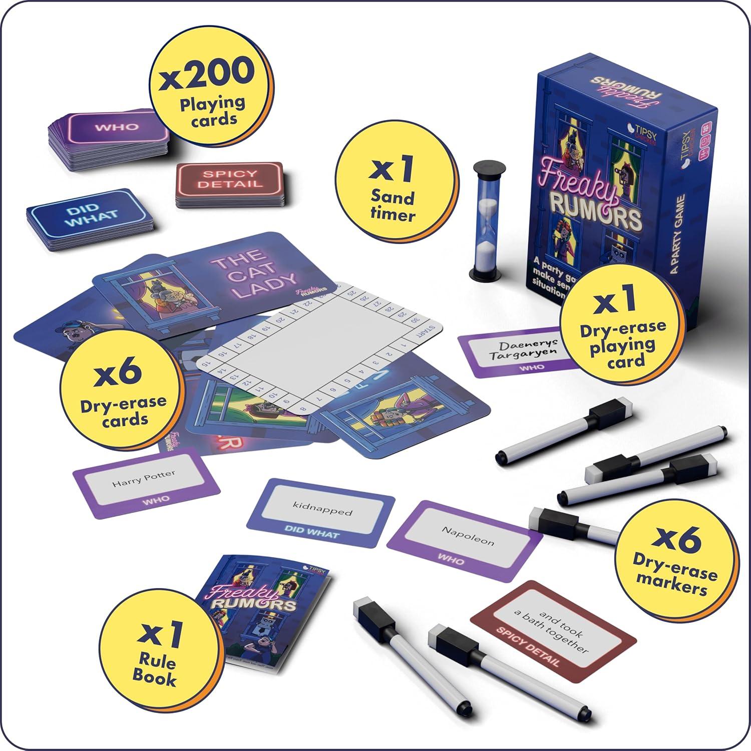 Juego de Cartas Freaky Rumors - Tipsy Chicken - 200 Cartas