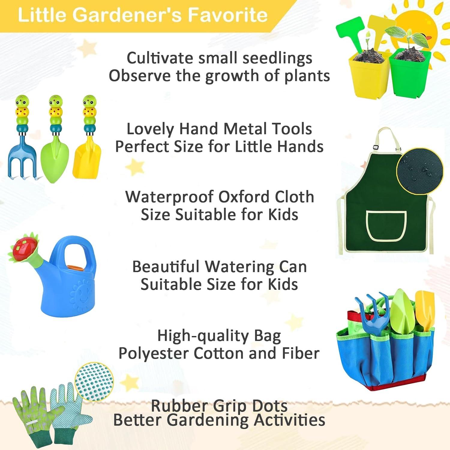 Juego de Jardinería para Niños 12 PCS - Herramientas Seguras