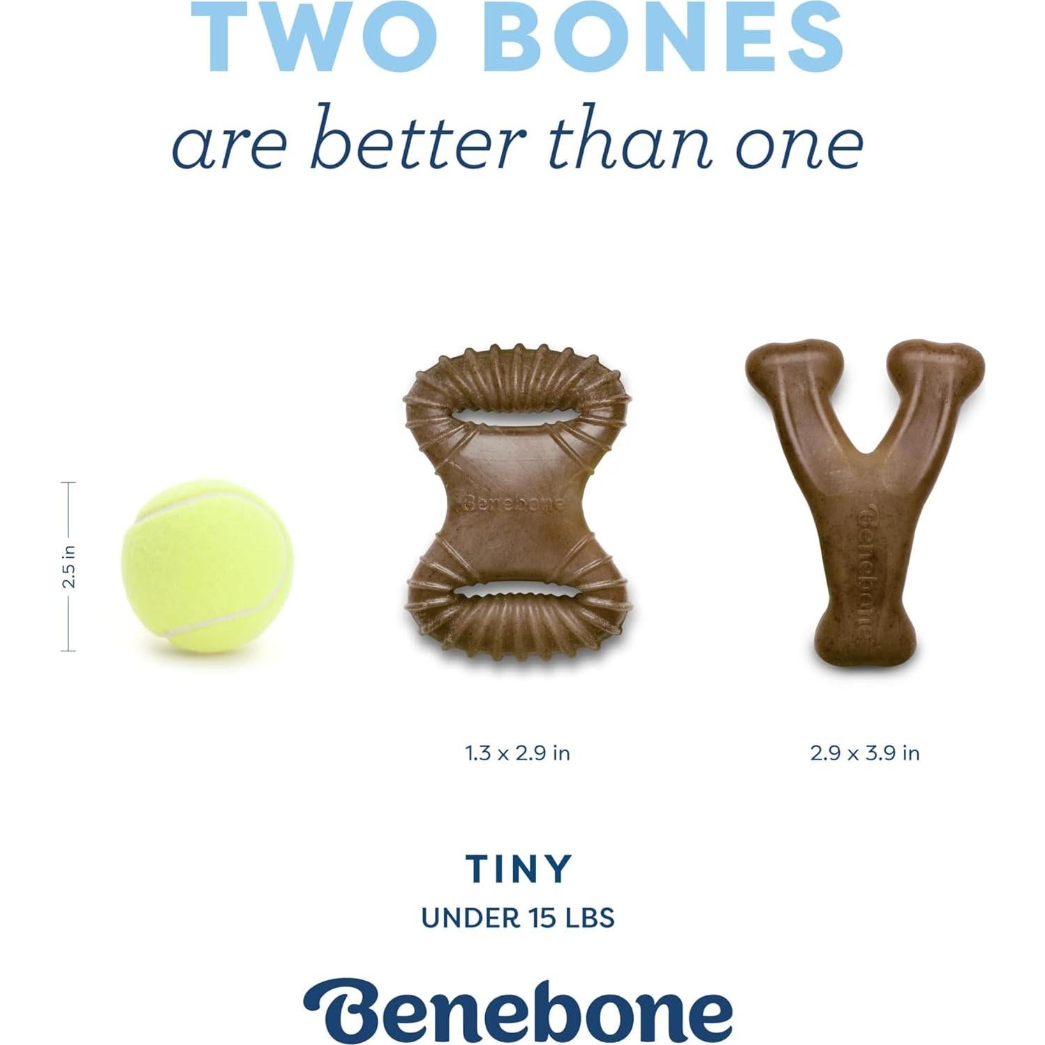 Benebone Juguetes Masticables Dentales para Cachorros 2-Pack