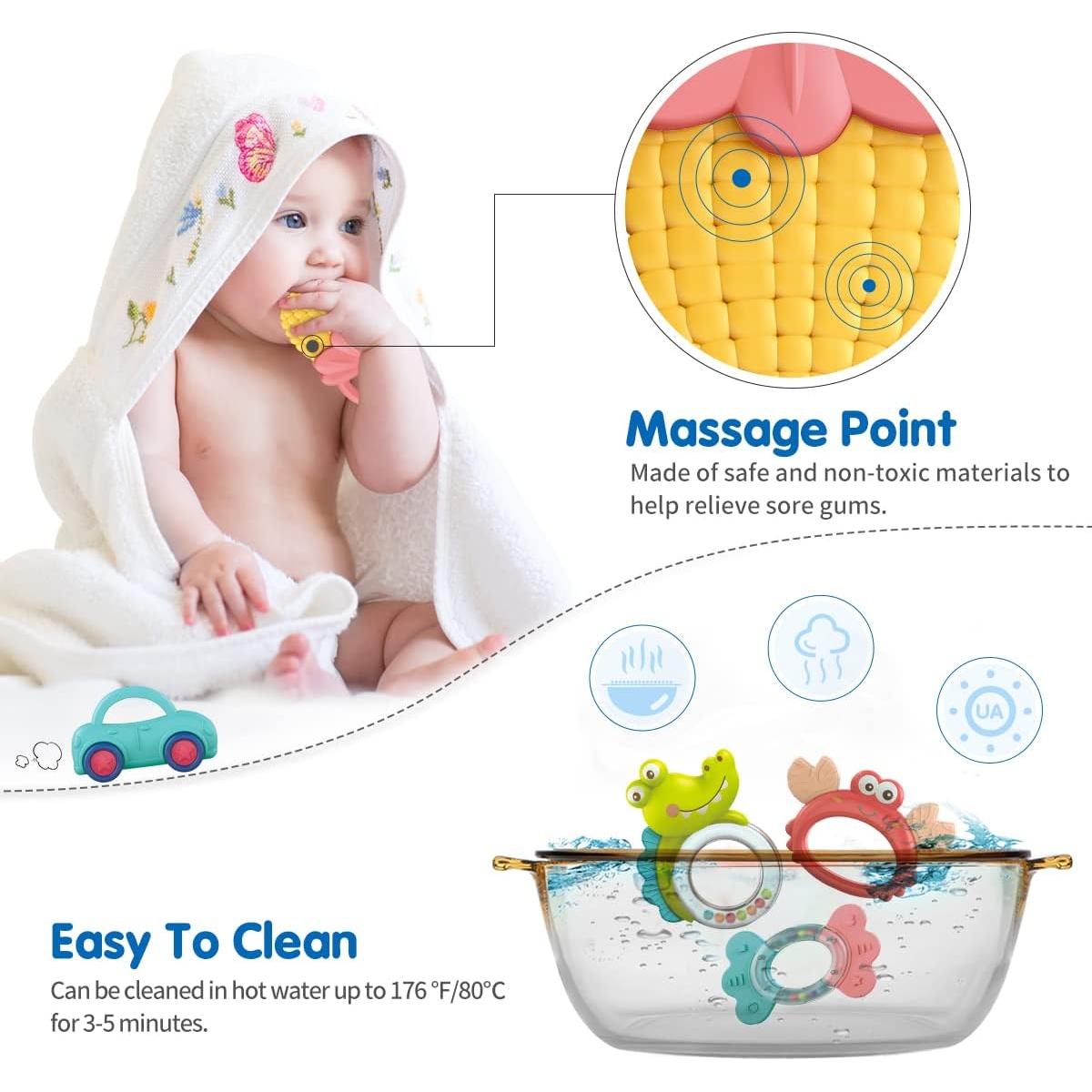 Set de Juguetes para Bebés Qizebaby 12PCS Sonajeros y Mordedores