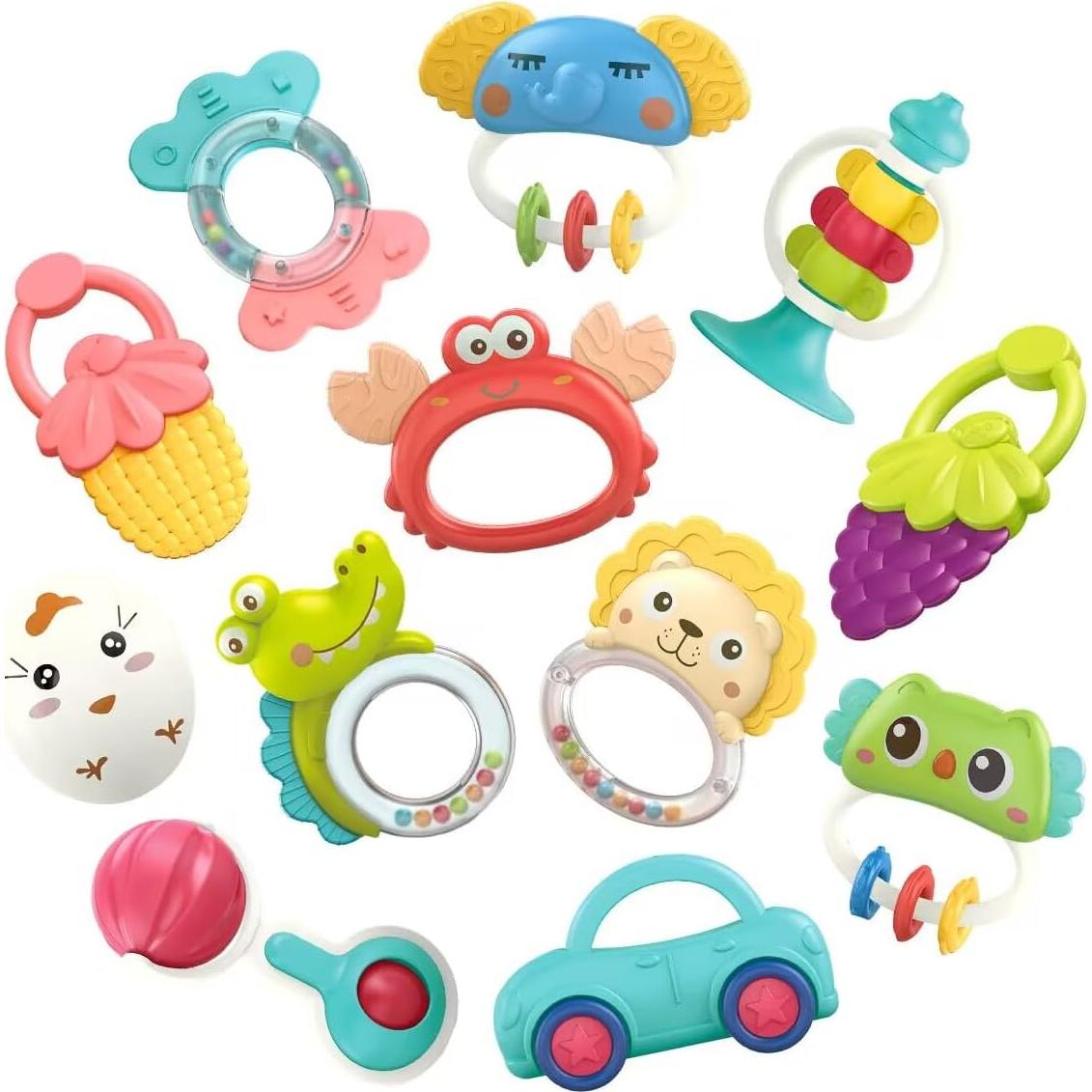Set de Juguetes para Bebés Qizebaby 12PCS Sonajeros y Mordedores