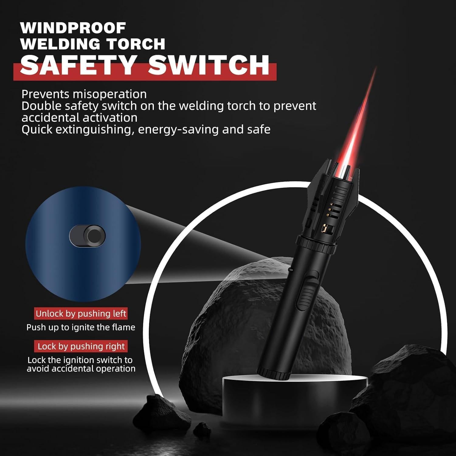 Encendedor de Antorcha LAOKSFZ Verde Butano Ajustable