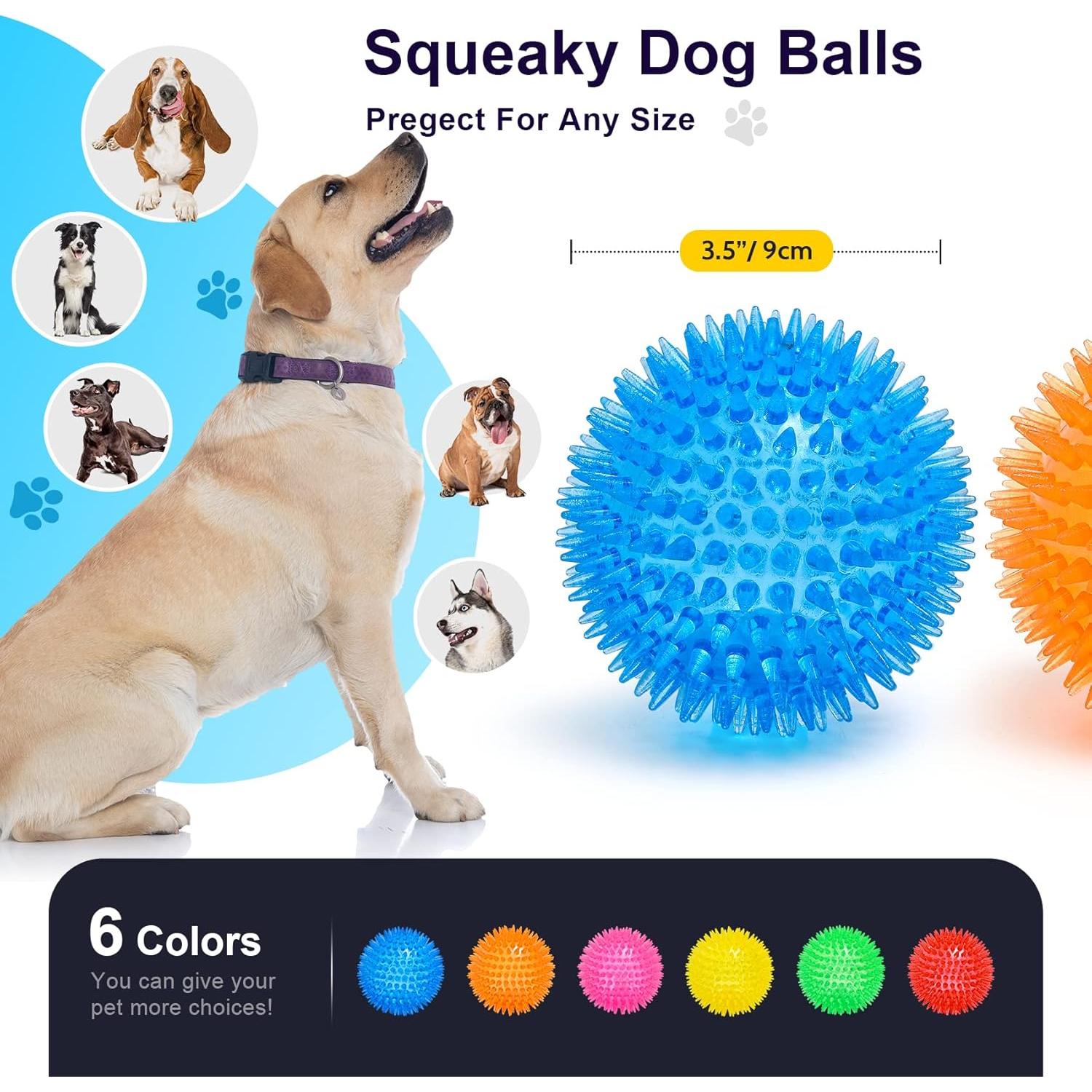 Pelotas para Perros VITEVER 8,89 cm 6 Colores Juguetes Duraderos
