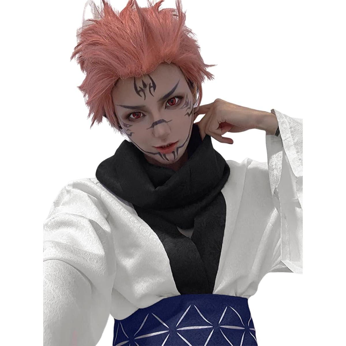 Kimono Cosplay Sukuna Jujutsu Kaisen Hombre Blanco con Tatuaje