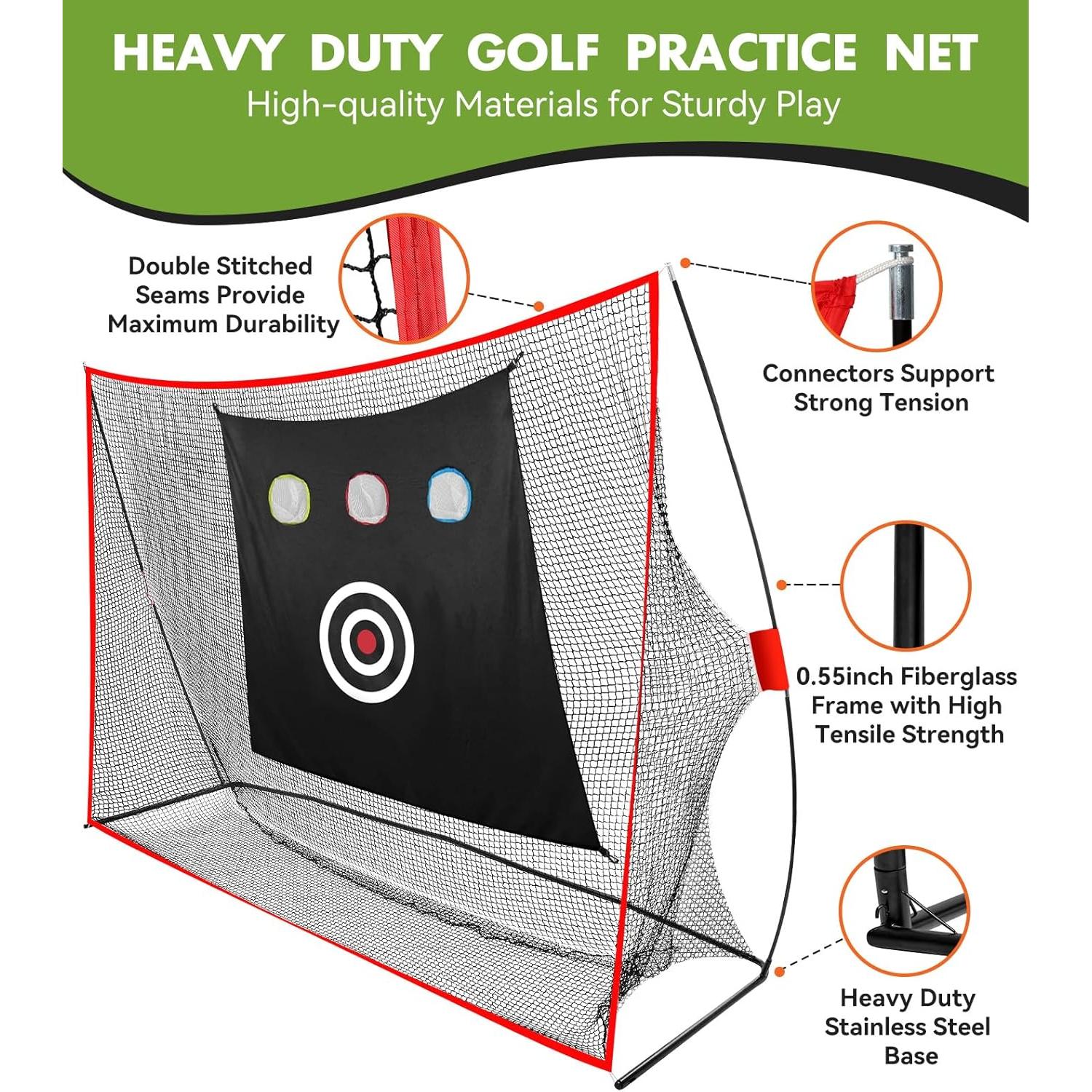 Red de Golf Halunoty 3x2.1m Alta Resistencia para Entrenamiento