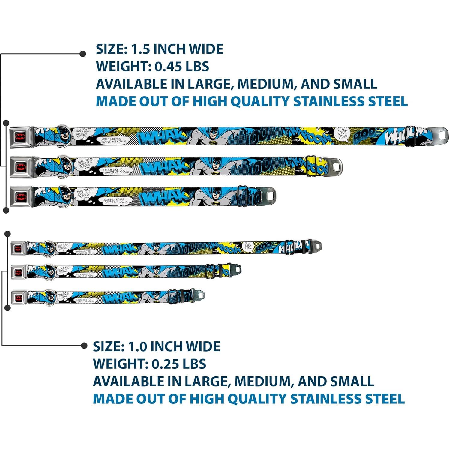 Collar de Perro Buckle-Down Batman 2.54 cm Ajustable Pequeño