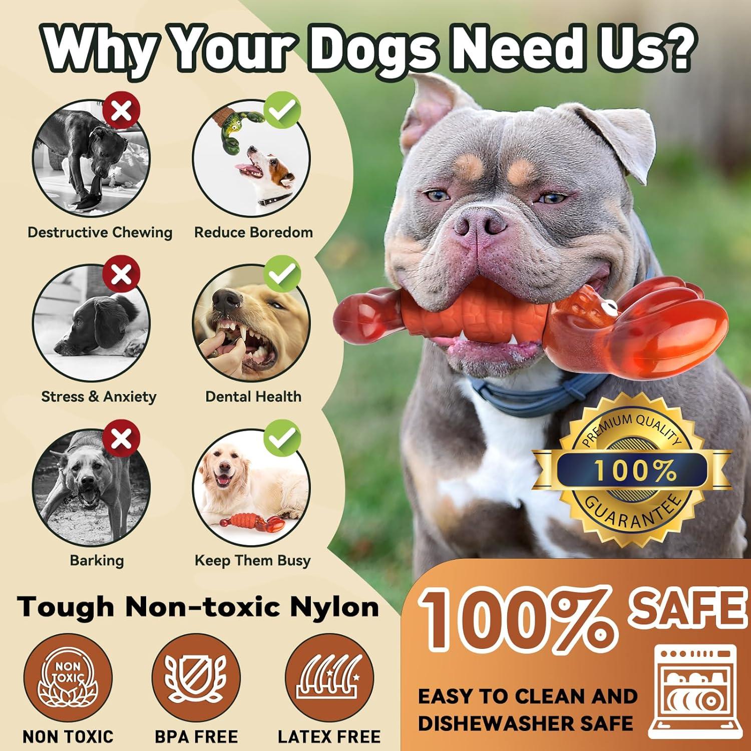 Juguete para Perros Masticadores BIKIISEN Langosta Rojo 35.56 cm