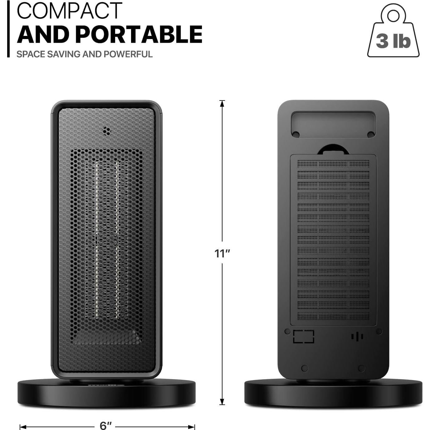 Calefactor Eléctrico Portátil MoNiBloom A23-HT-008-BK 120V