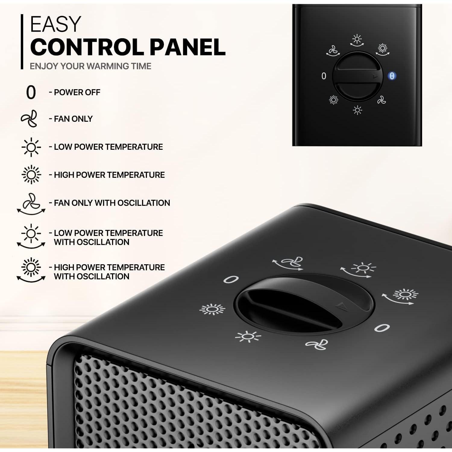 Calefactor Eléctrico Portátil MoNiBloom A23-HT-008-BK 120V