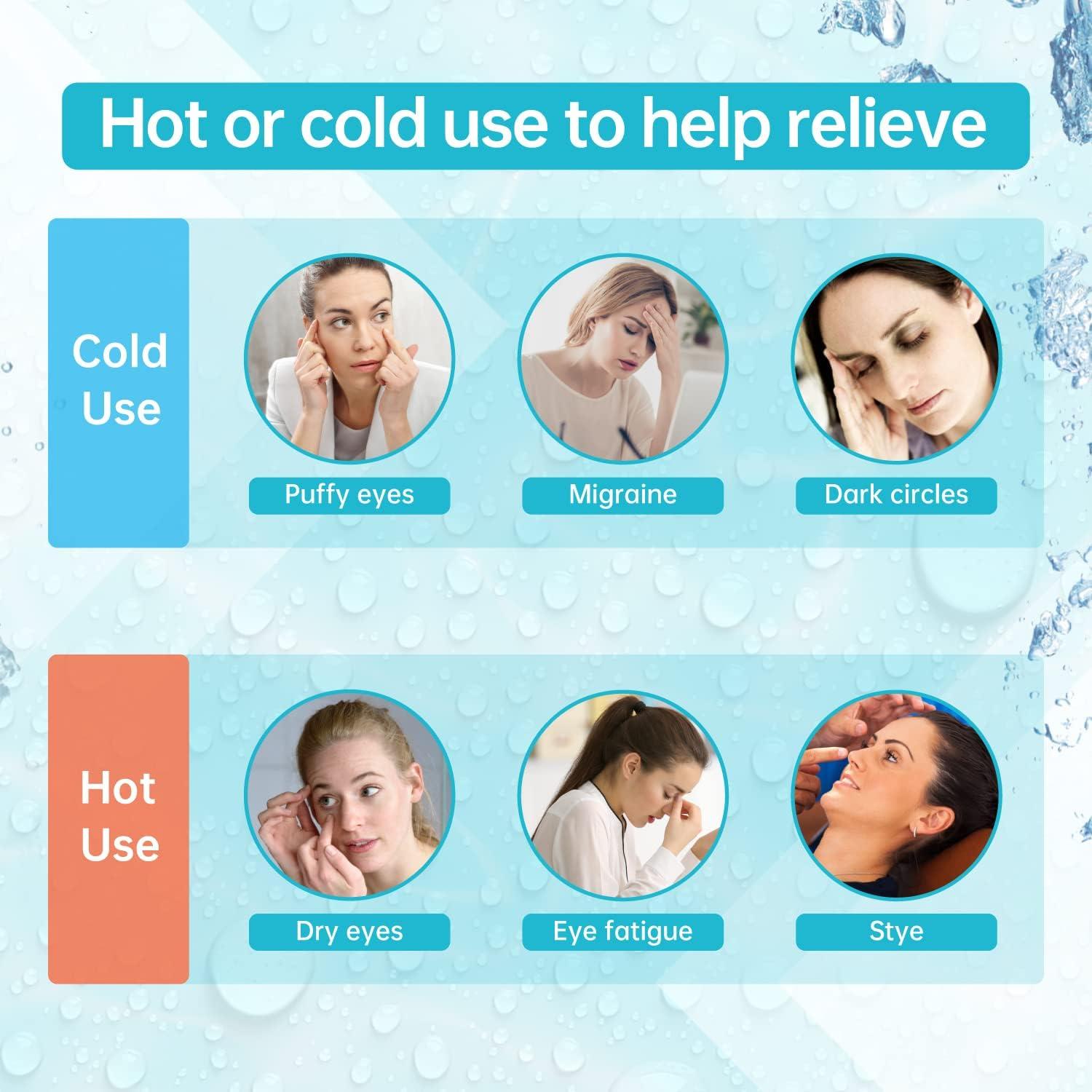 2 Máscaras de Ojos Reutilizables de Hielo SEIWEHIDO - Terapia Fría y Caliente