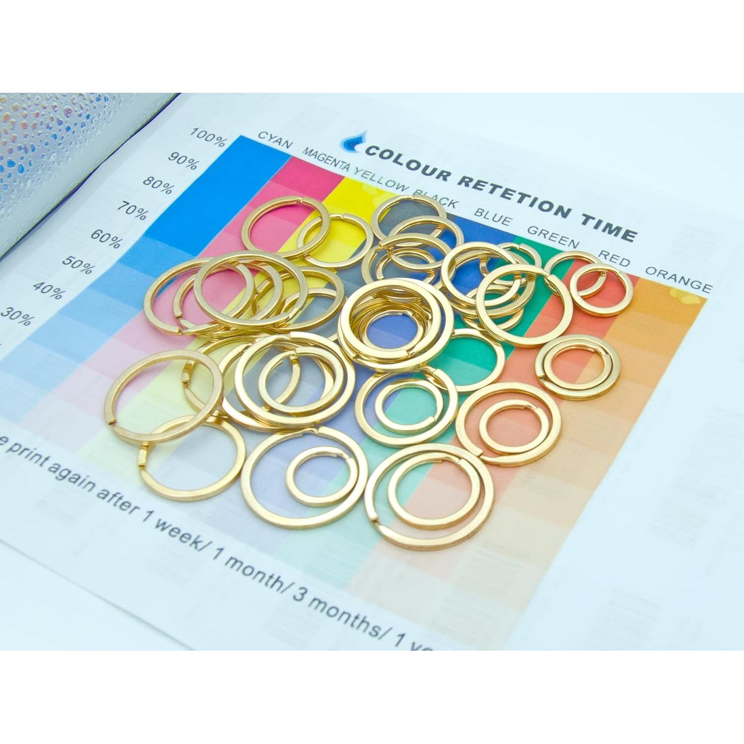 Paquete de 40 Anillos de Llave de Metal Dorado ZoloAJay