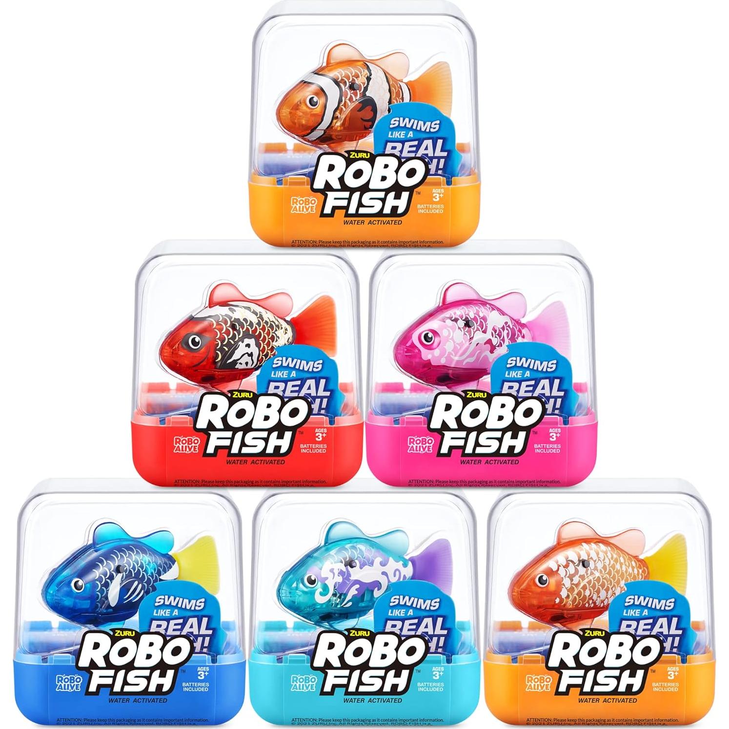 Robo Fish ZURU Pez Robótico Nadador 2 Piezas Turquesa Naranja