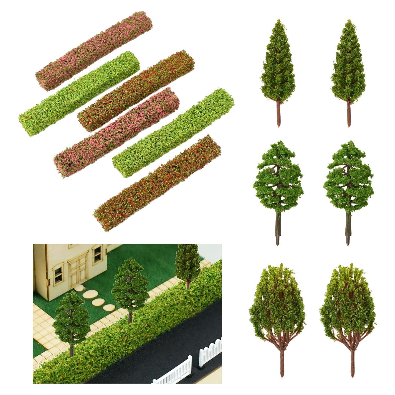 9 Piezas Tiras de Arbustos y Árboles Miniatura HOKPA