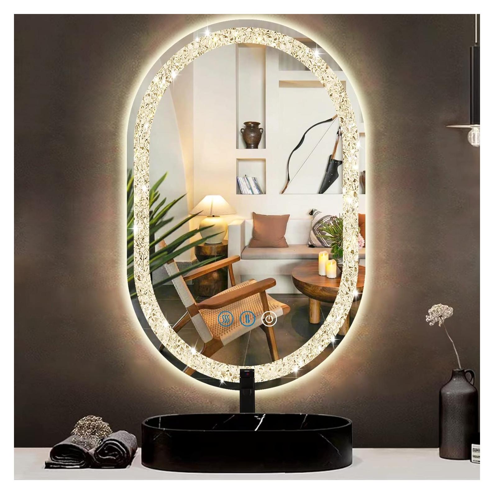 Espejo LED Ovalado DIDIDADA 61x40.64 cm con Luz Regulable