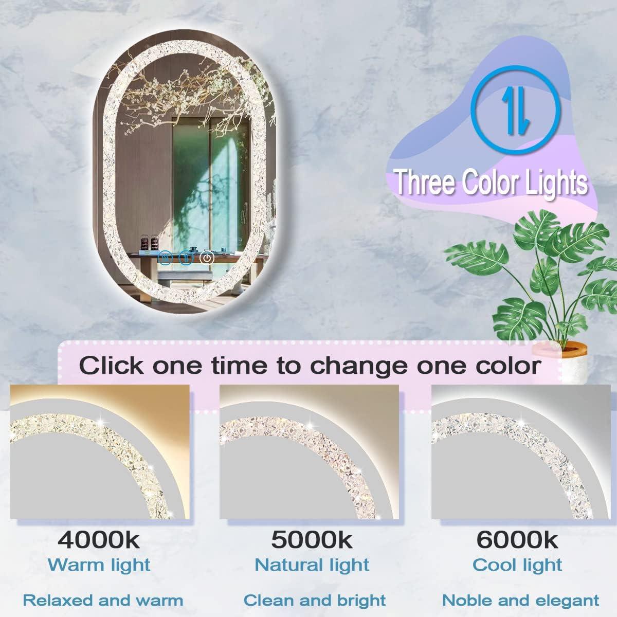 Espejo LED Ovalado DIDIDADA 61x40.64 cm con Luz Regulable