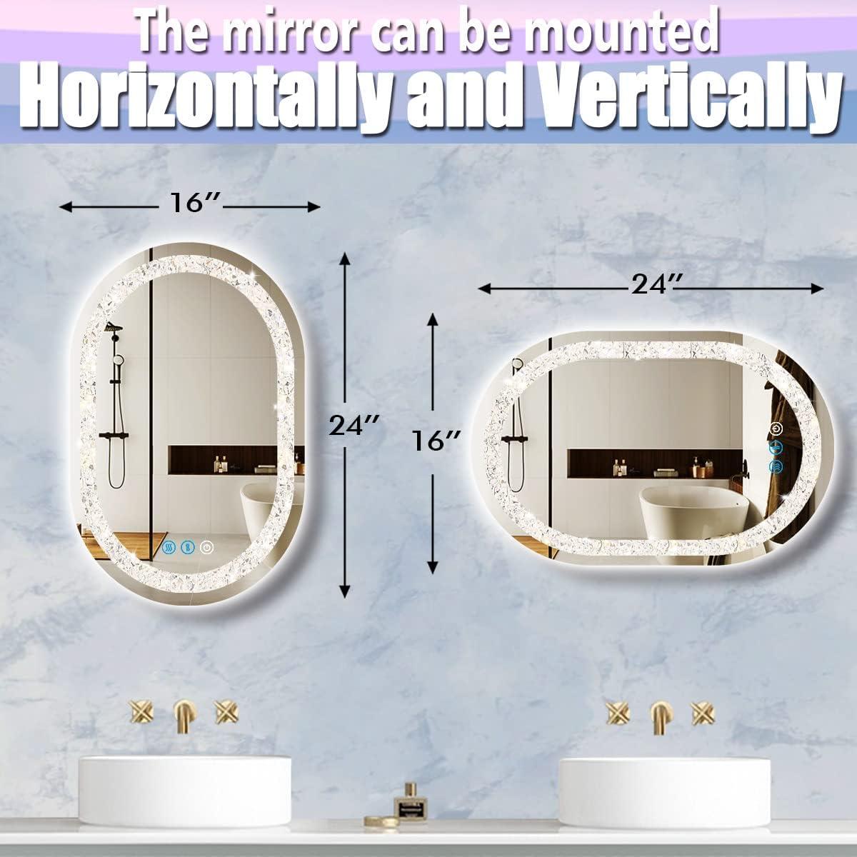 Espejo LED Ovalado DIDIDADA 61x40.64 cm con Luz Regulable