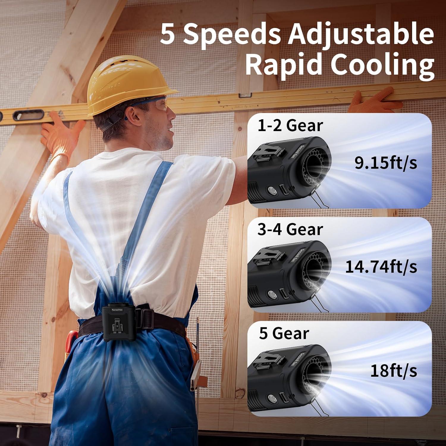 Ventilador Portátil Socool K50 10000mAh 5 Velocidades con Luz LED