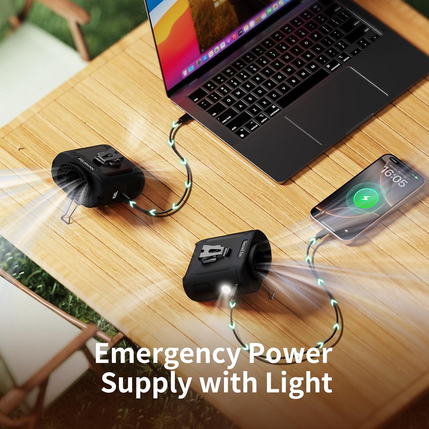 Ventilador Portátil Socool K50 10000mAh 5 Velocidades con Luz LED