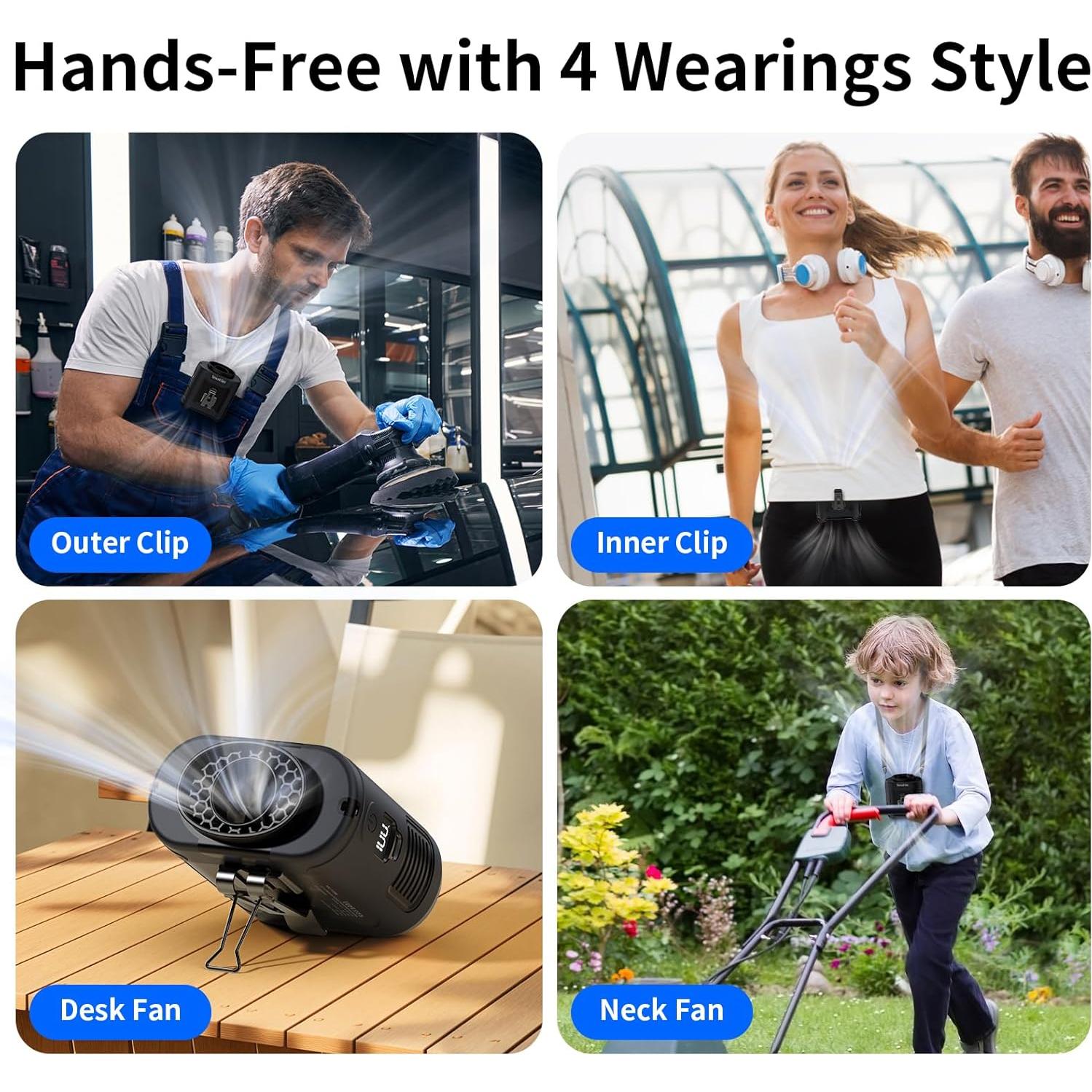 Ventilador Portátil Socool K50 10000mAh 5 Velocidades con Luz LED