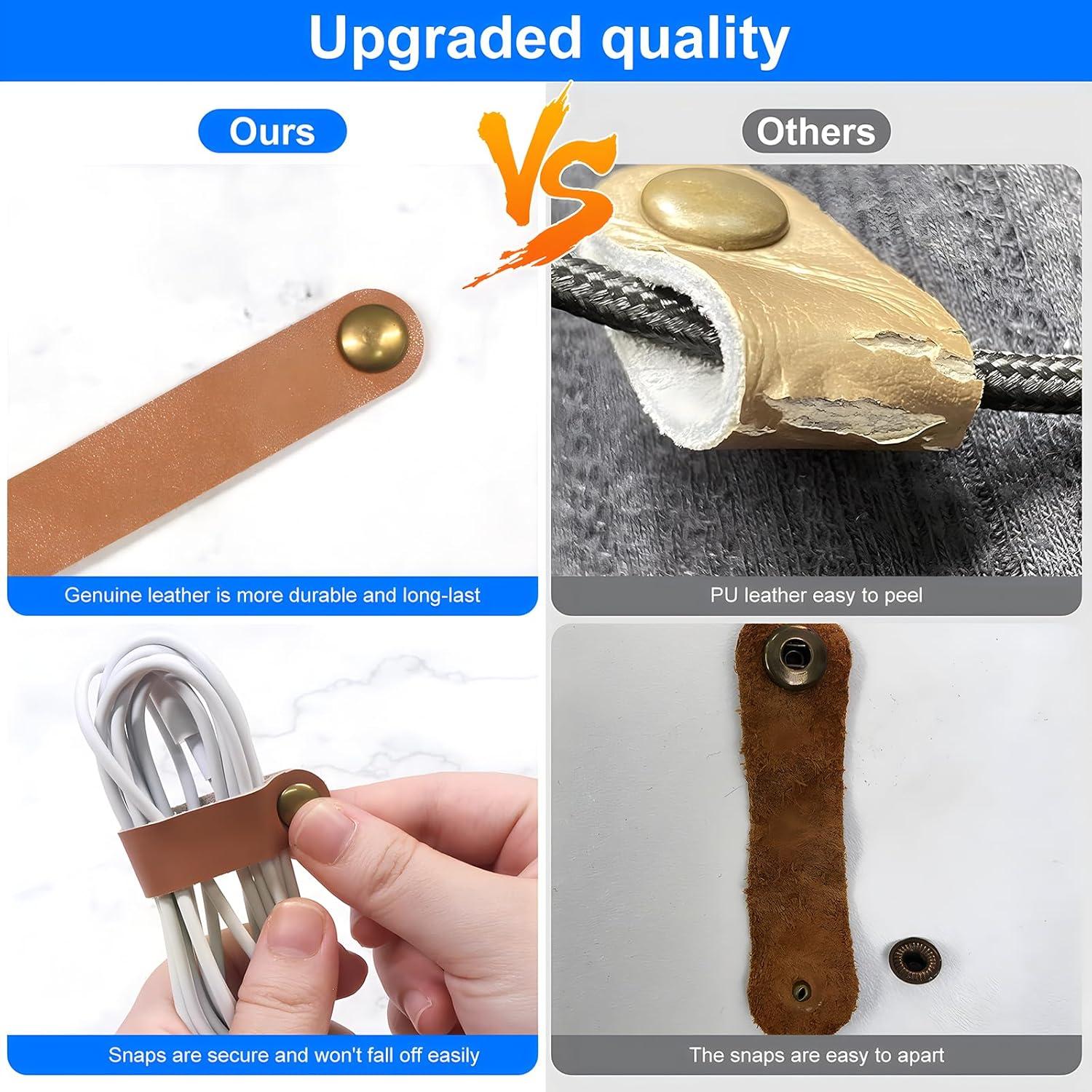 Organizador de Cables de Cuero Coideal 20 Pcs Reutilizables