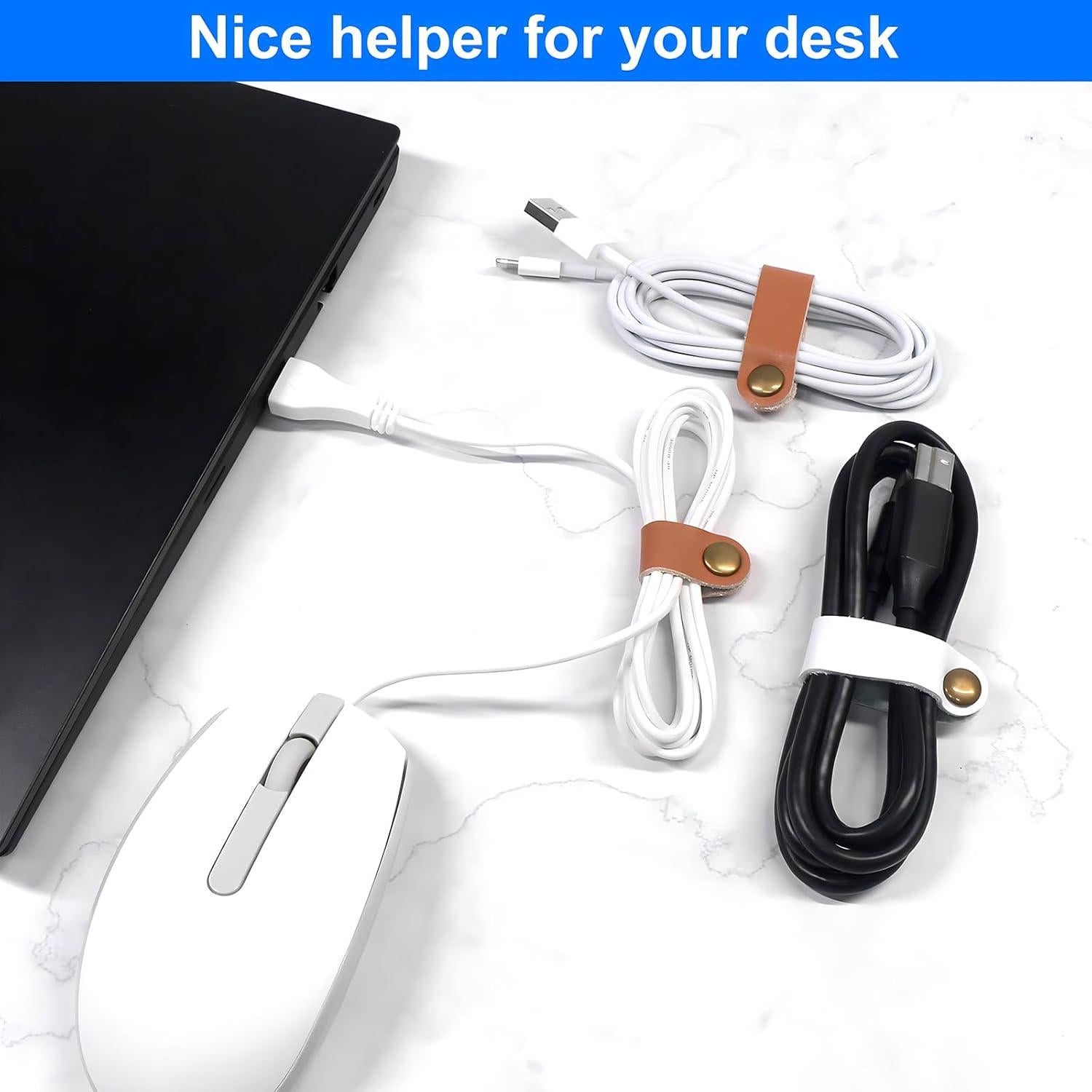 Organizador de Cables de Cuero Coideal 20 Pcs Reutilizables