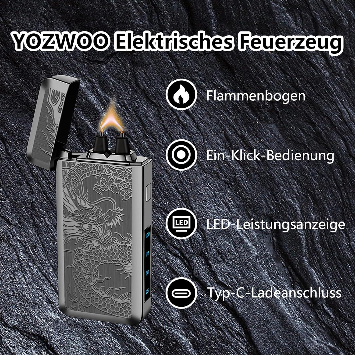 Encendedor Eléctrico Recargable YOZWOO Dragón Negro 100g