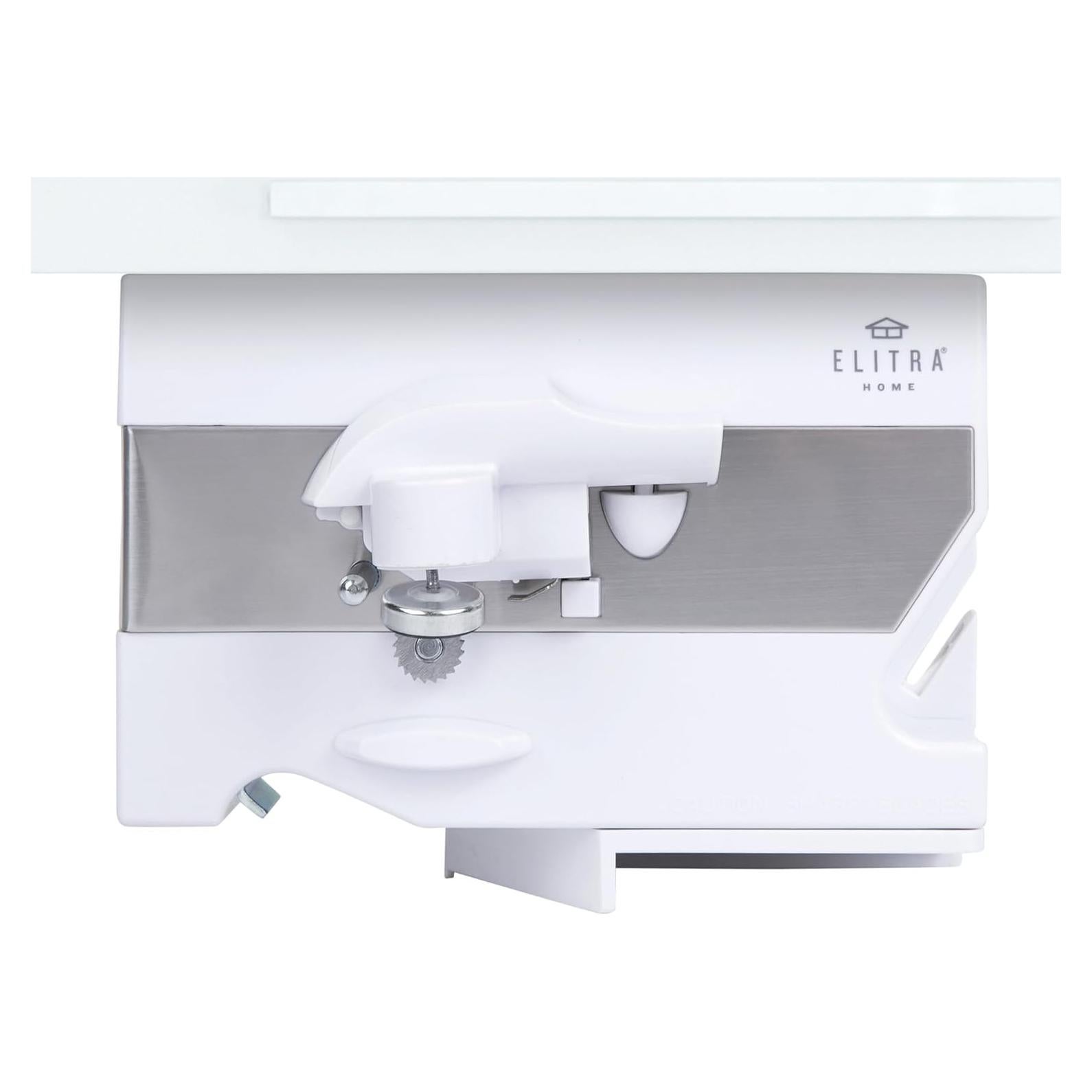 Abrelatas Eléctrico 4 en 1 Elitra Home Blanco - Afilador y Abrebotellas