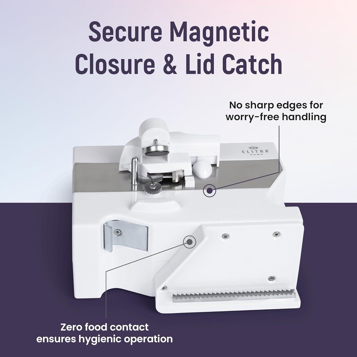 Abrelatas Eléctrico 4 en 1 Elitra Home Blanco - Afilador y Abrebotellas