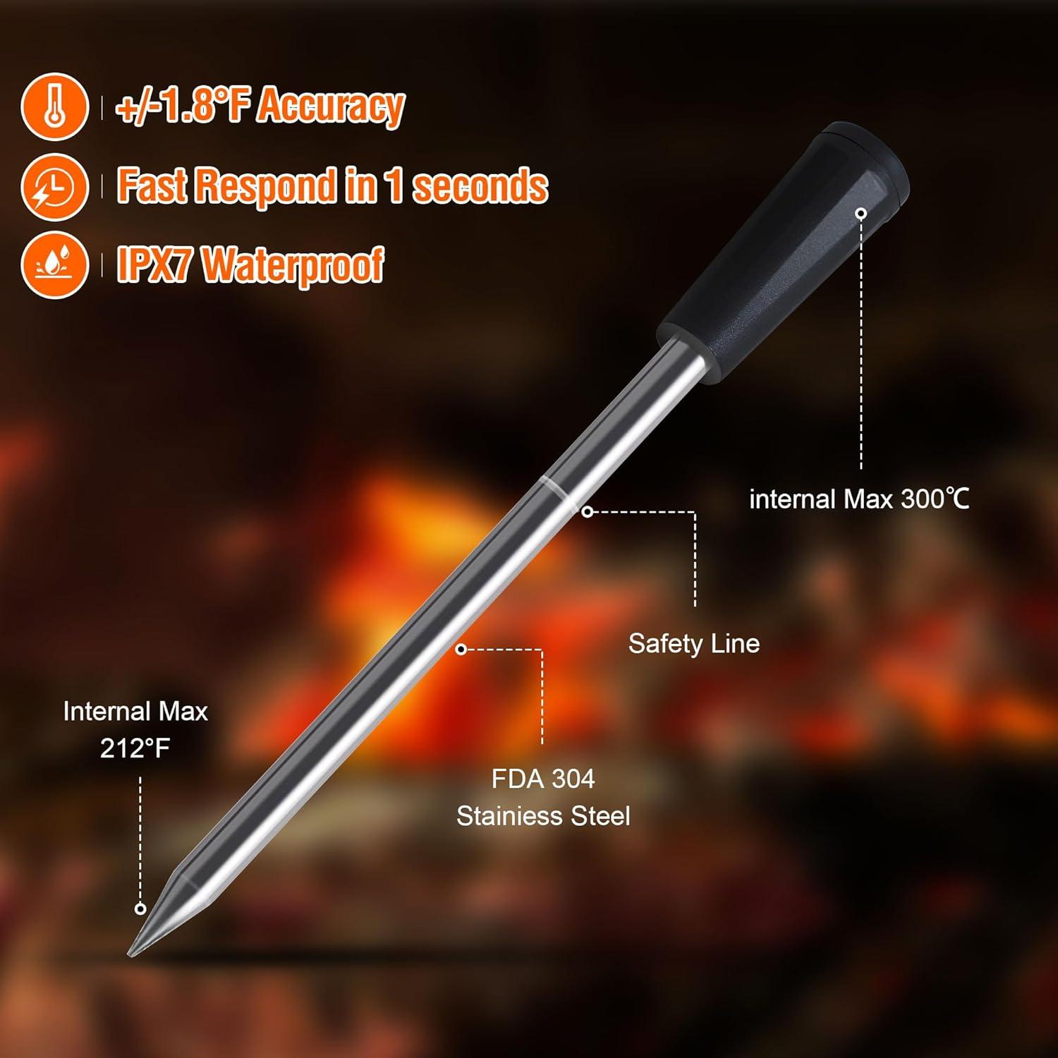 Termómetro de Carne Inalámbrico Bluetooth LFCFORLDX FM200