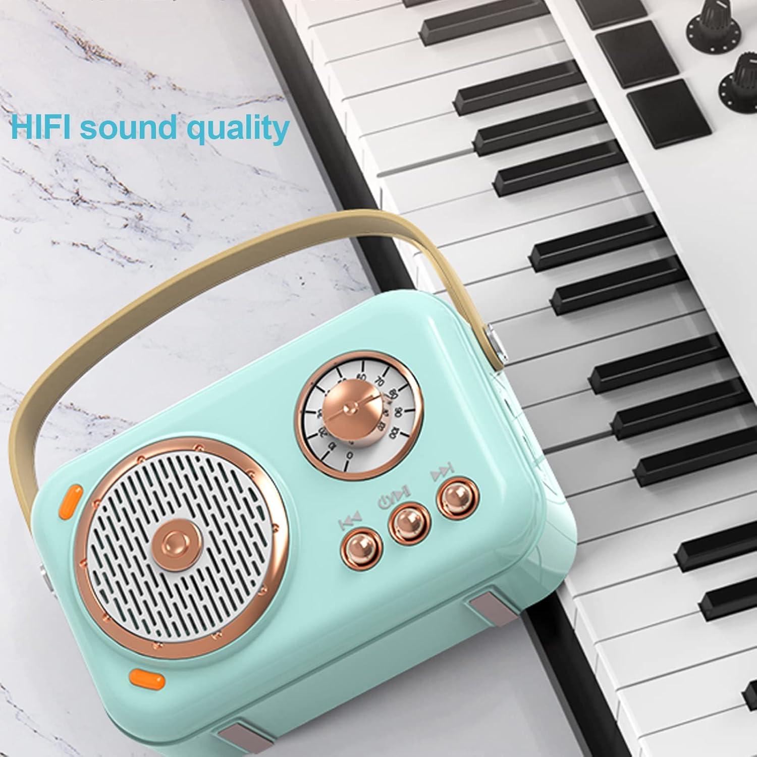 Altavoz Bluetooth Retro Aresrora con Micrófono Karaoke Rosa